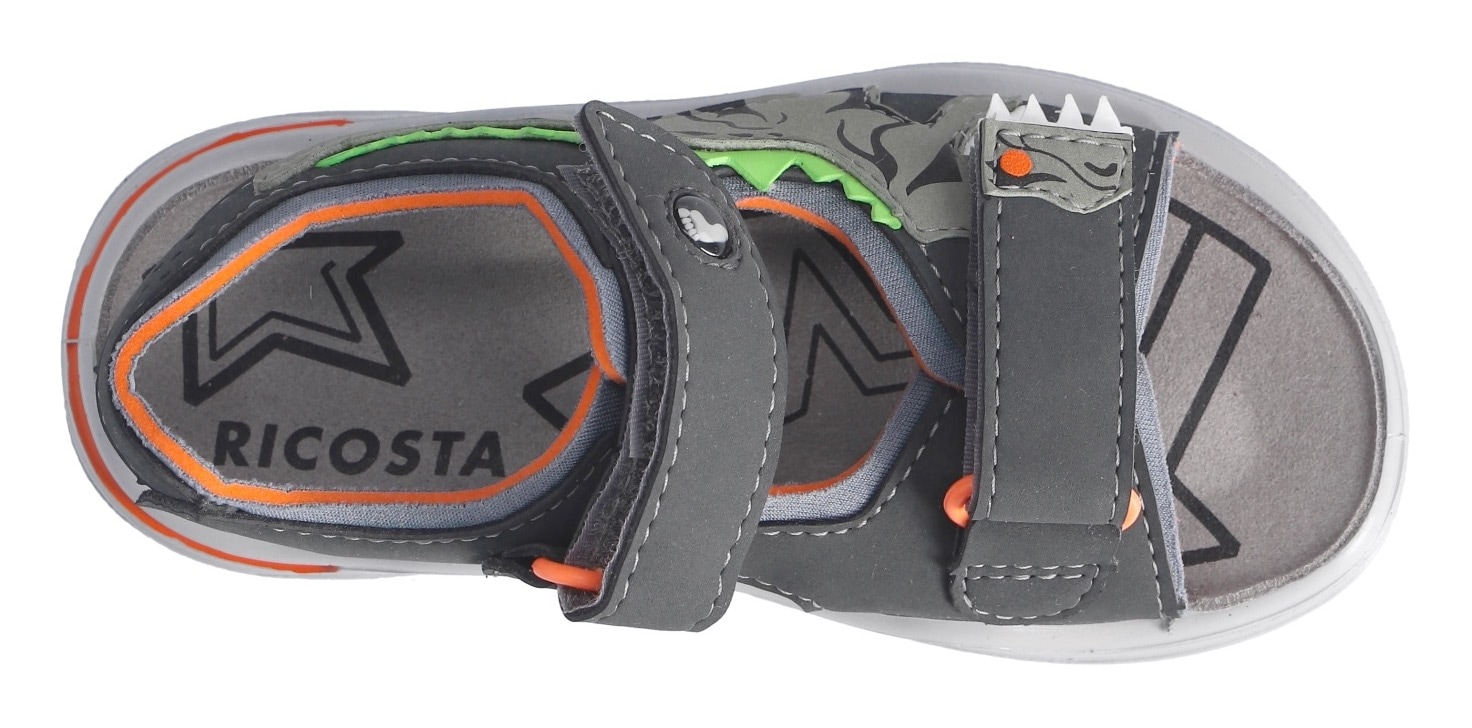 Ricosta Sandale »Raptor WMS: mittel«, Sandale mit Klett, Dino-Print, Größenschablone zum Download