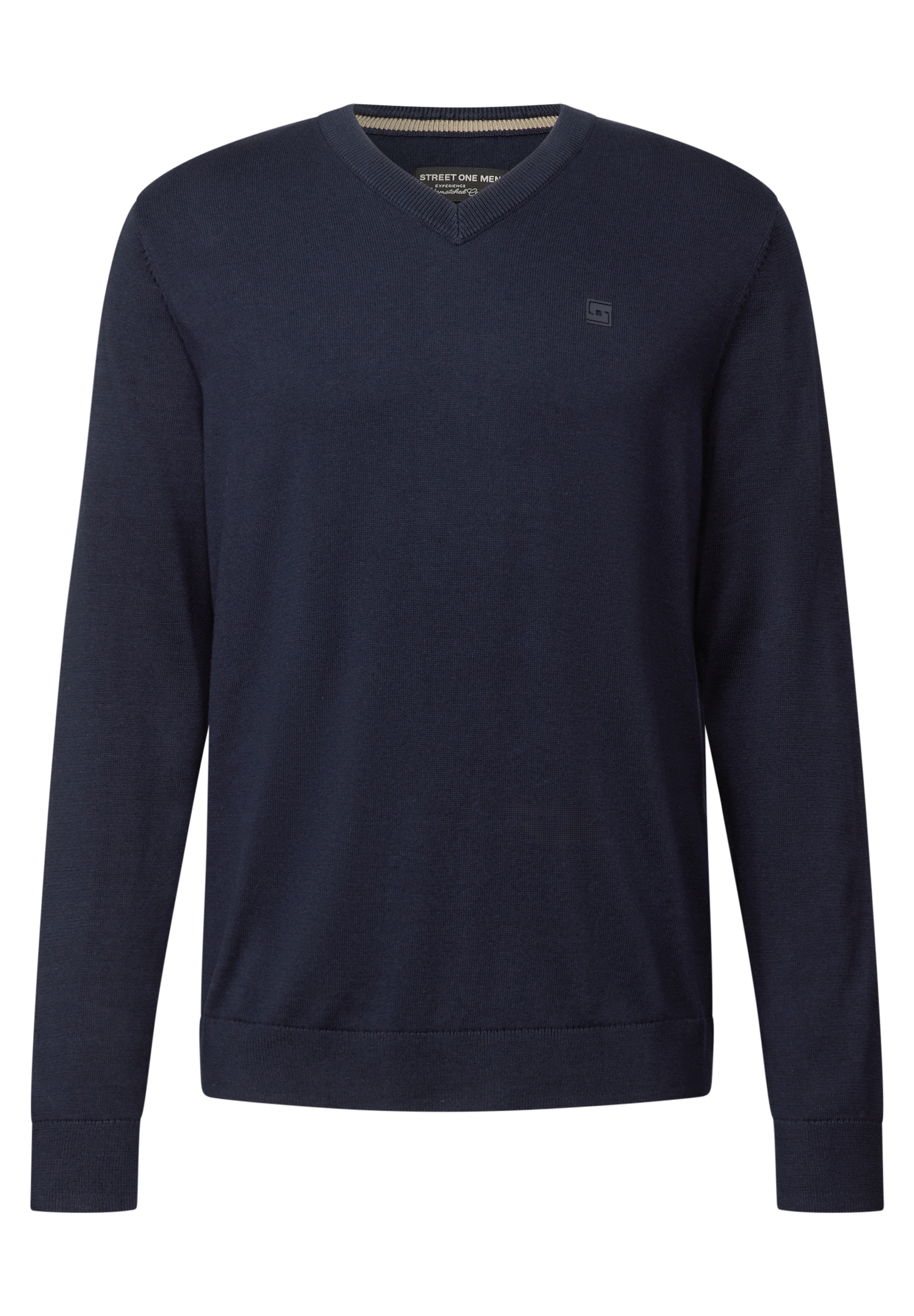 STREET ONE MEN Strickpullover, aus reiner Baumwolle