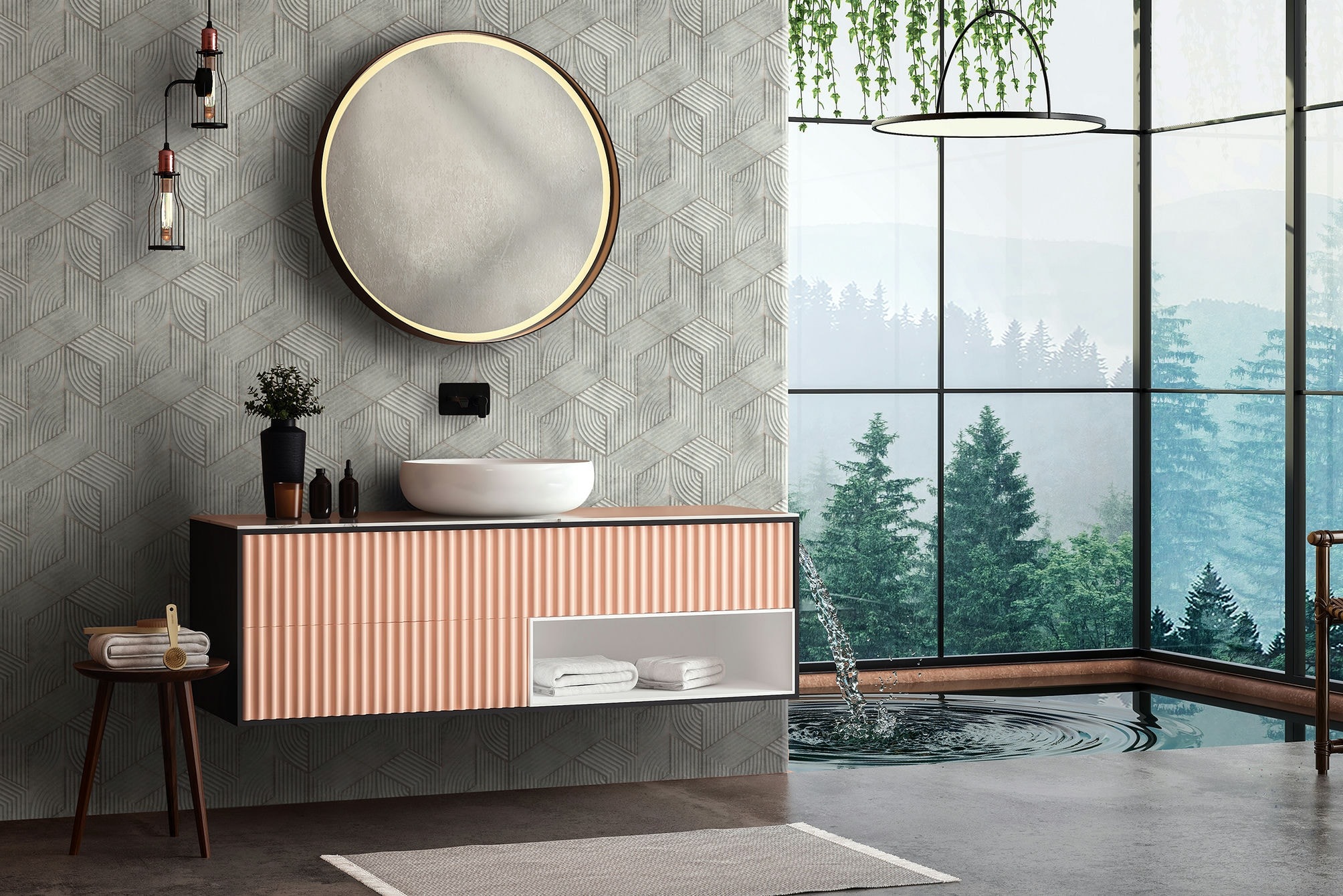 Marburg Vliestapete "Dimensional Delight" 3D-Optik moderne Tapete für Wohnzimmer Schlafzimmer Küche