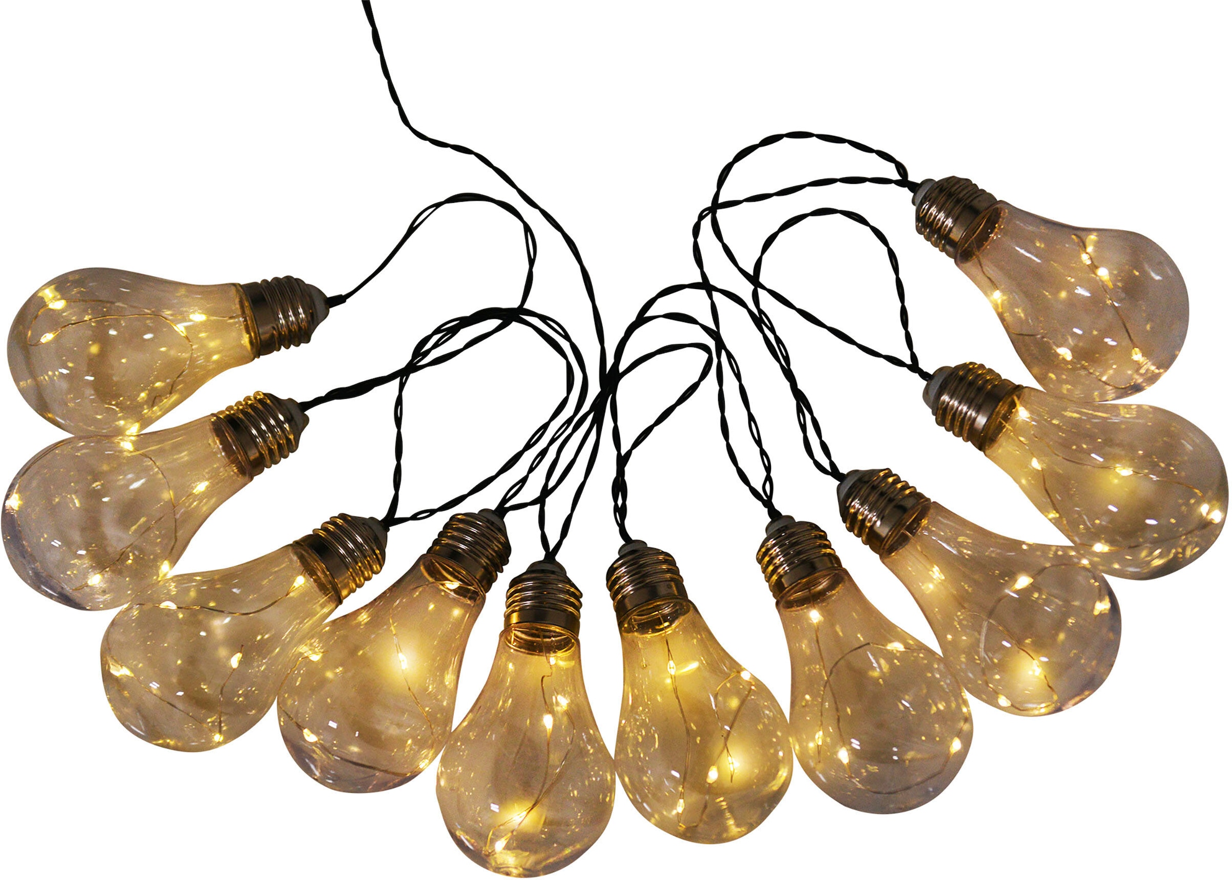 【Vertrauen】 näve LED-Lichterkette »Glühbirne«, 10 St.-flammig, Solarpanel, warmweiß, Solar, 10 klar, | BAUR 300cm Glühbirnen Länge kaufen inkl