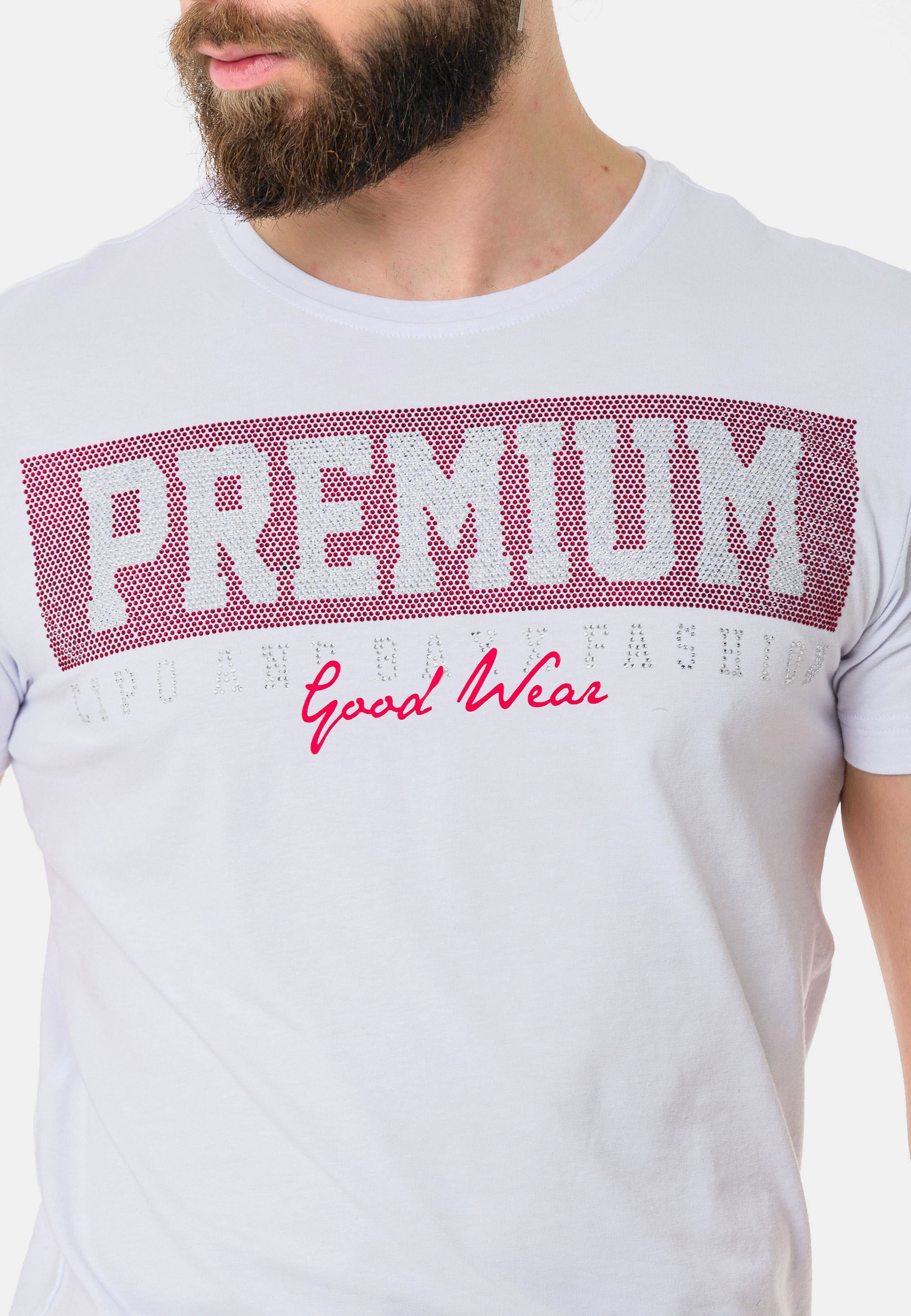 Cipo & Baxx T-Shirt »T-Shirt«, mit lässigem Brustprint-Design
