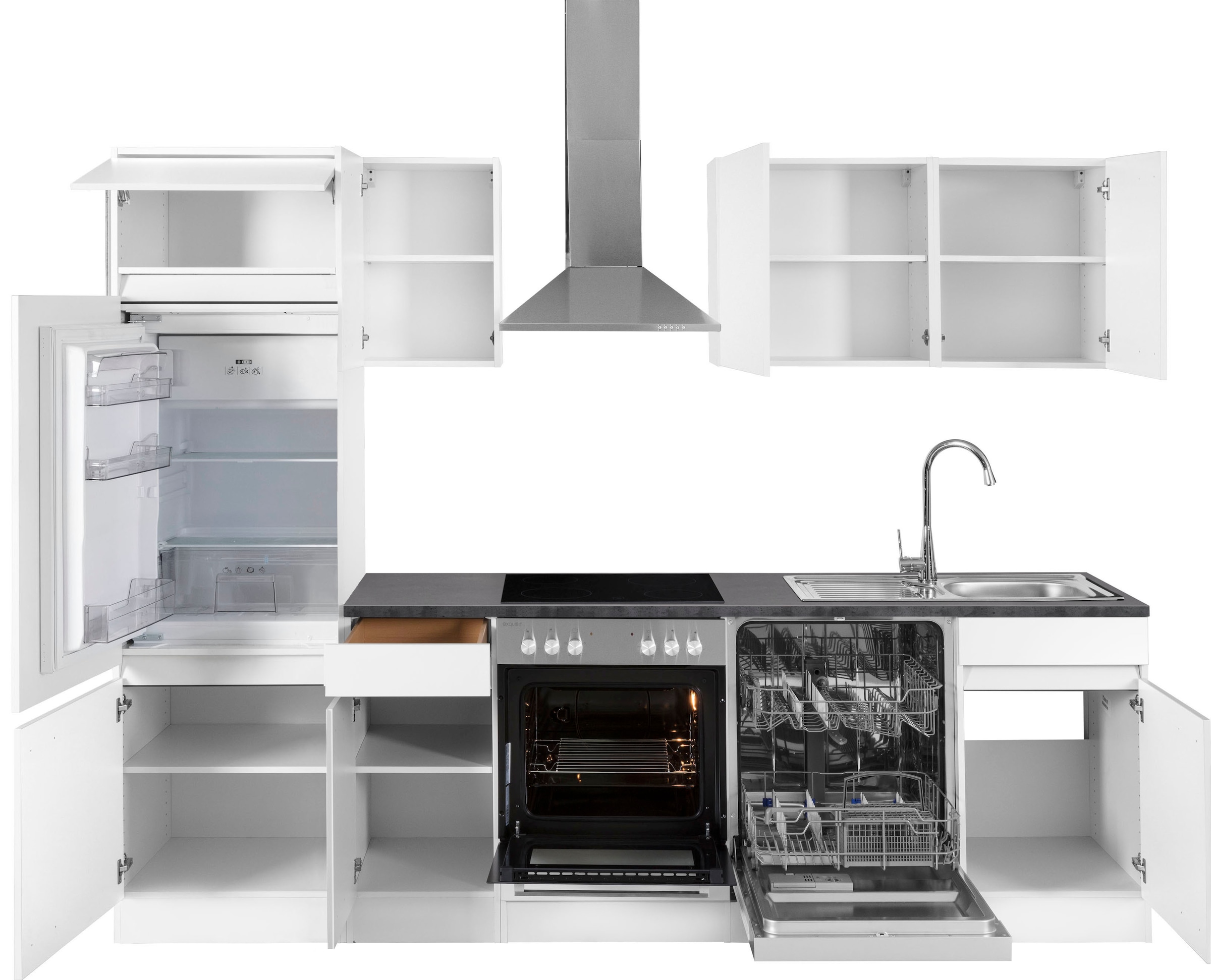 OPTIFIT Küchenzeile »Roth« Breite 270 cm, wahlweise mit E-Geräten, mit Push-to-Open-Funktion