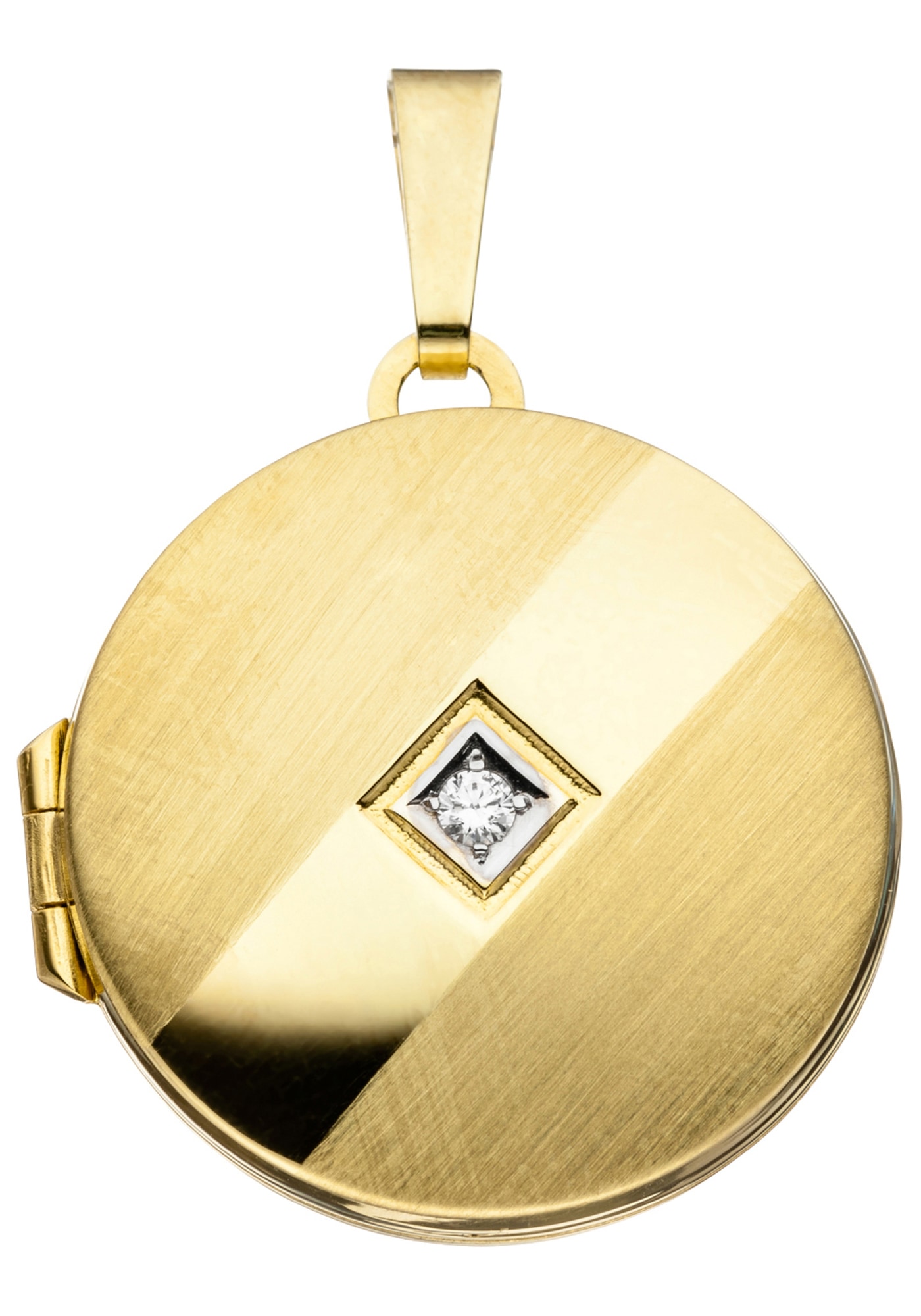Medallionanhänger »Anhänger Medaillon rund«, 333 Gold mit Zirkonia