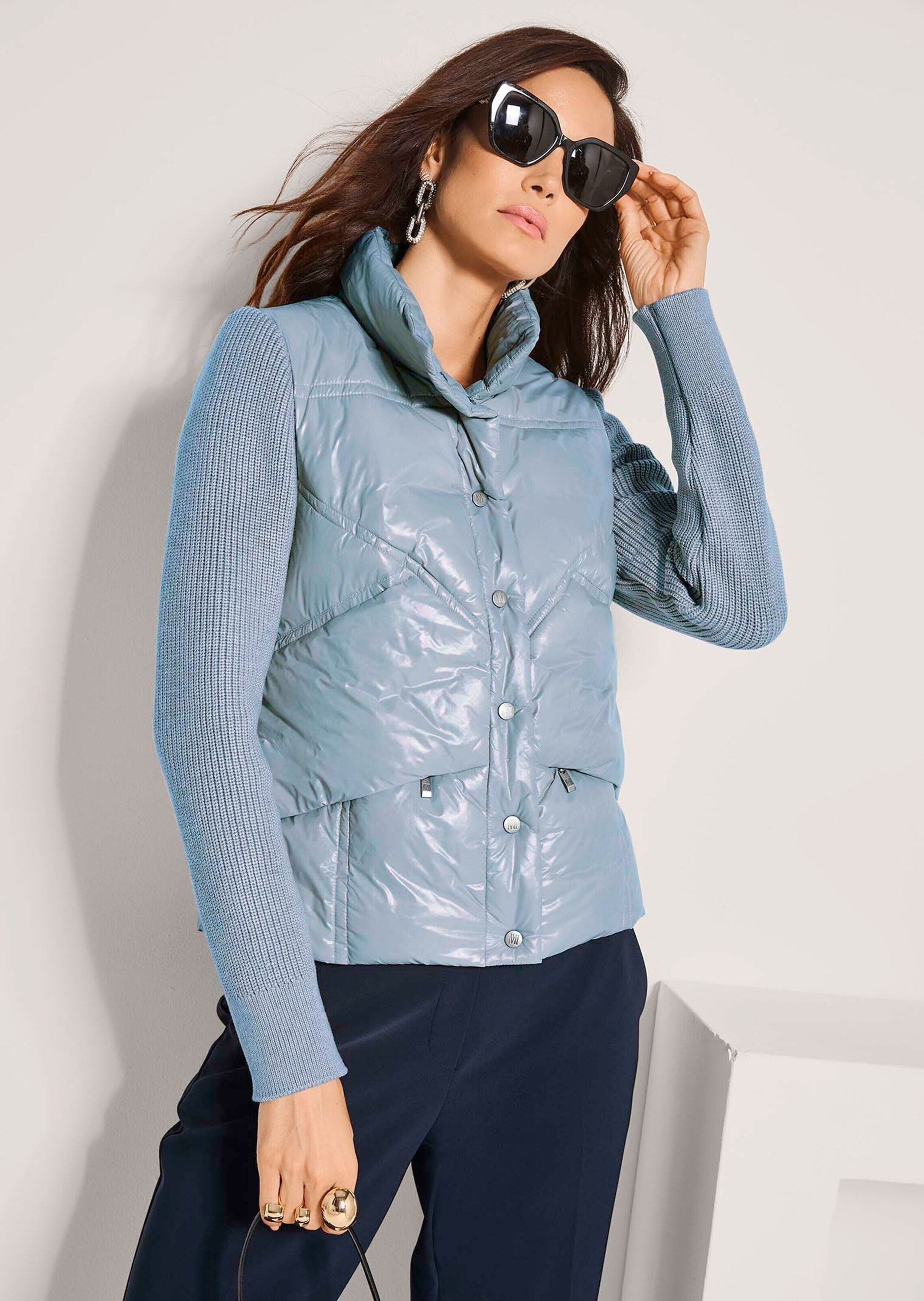 MADELEINE Kurzjacke »Steppjacke Sportive Übergangsjacke mit Strickärmeln« Strickärmel
