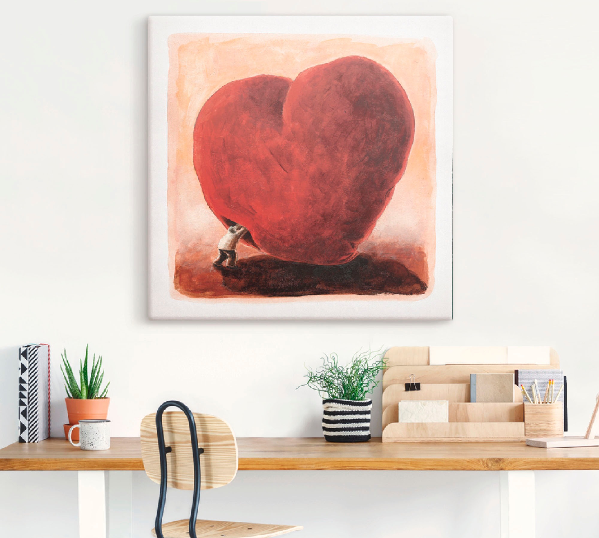 Artland Wandbild »Weiches Herz«, Herzen, (1 St.), als Leinwandbild,  Wandaufkleber oder Poster in versch. Größen bestellen | BAUR