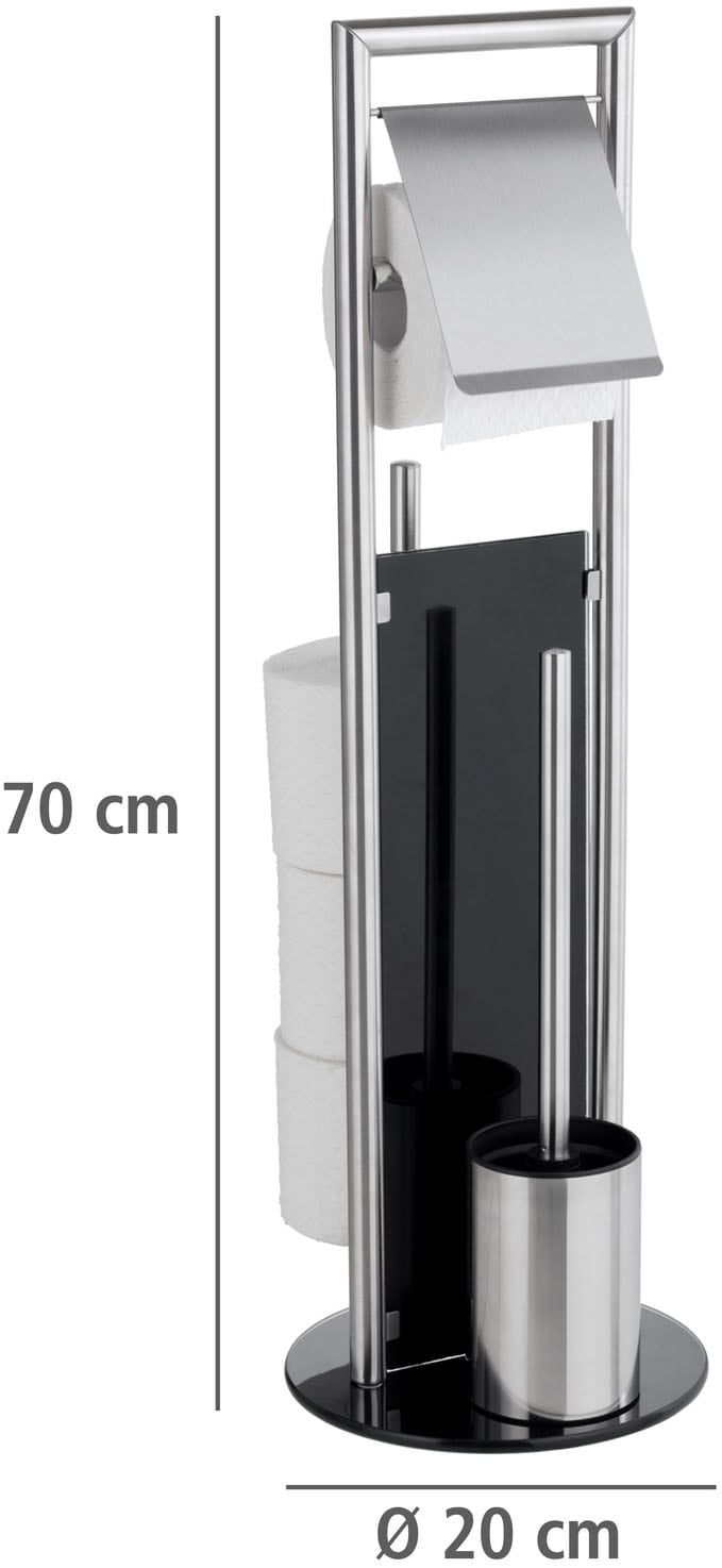 WENKO WC-Garnitur »Ravina« aus Edelstahl | Sicherheitsglas