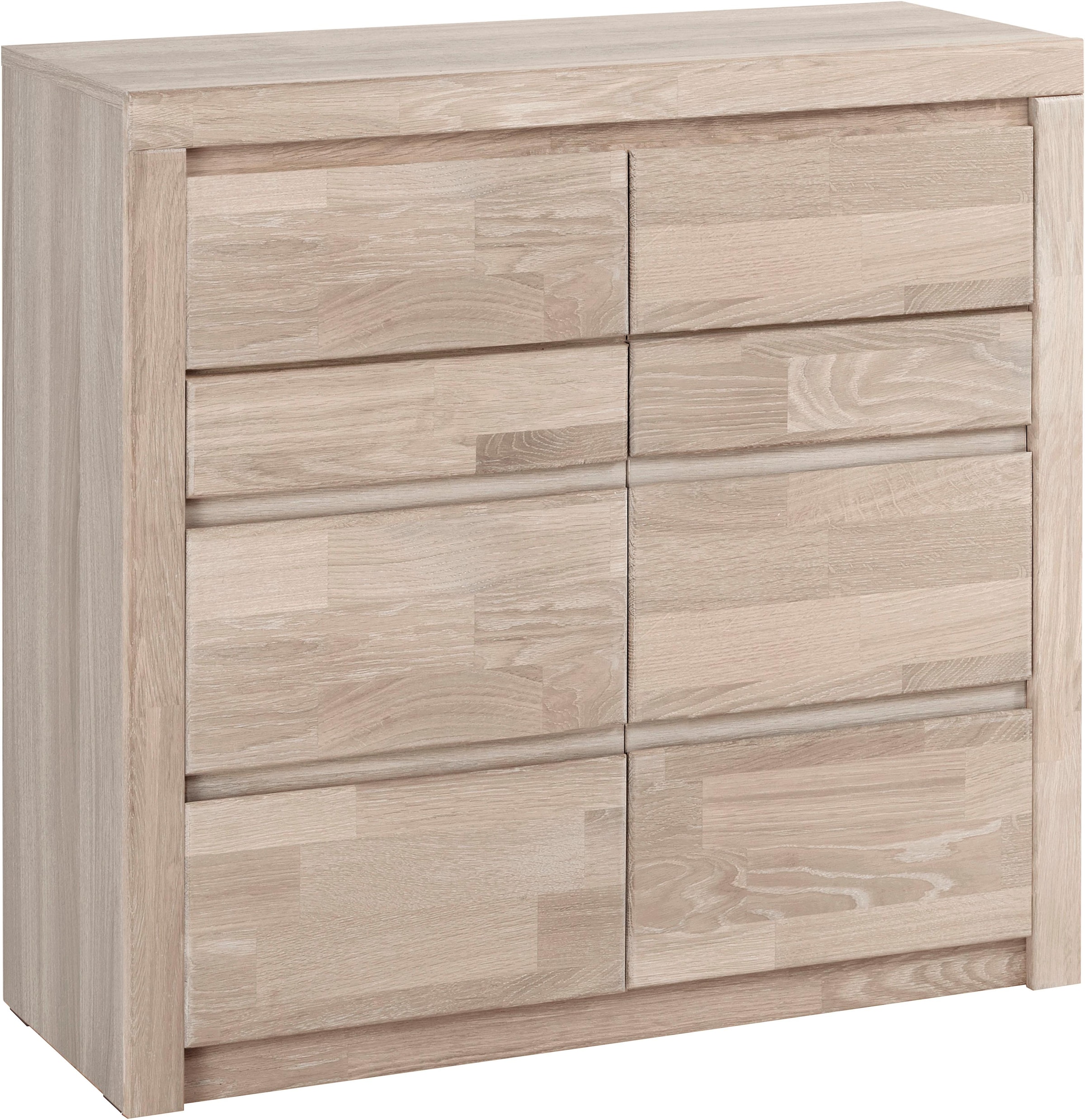 OTTO home Kommode "Silkeborg Fronten & Leisten aus Massivholz, Kospus aus Melamin" B/T/H: 90/35/85 cm. 2Schubladen & 2geschlossenen Fächern. Stauraum