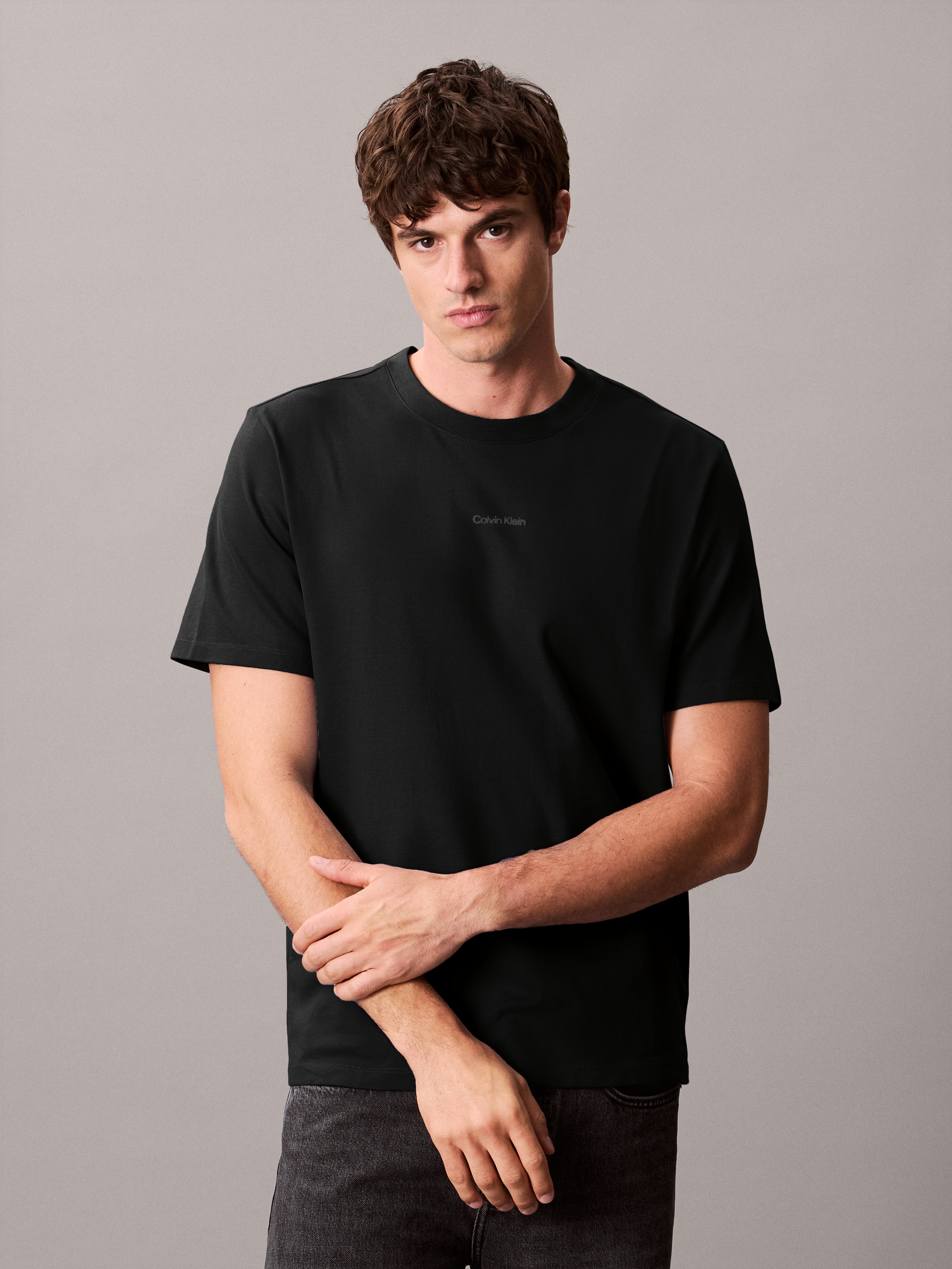 Calvin Klein T-Shirt "SS STRETCH PIQUE NANO EASY TEE", Mit Rundhalsausschni günstig online kaufen
