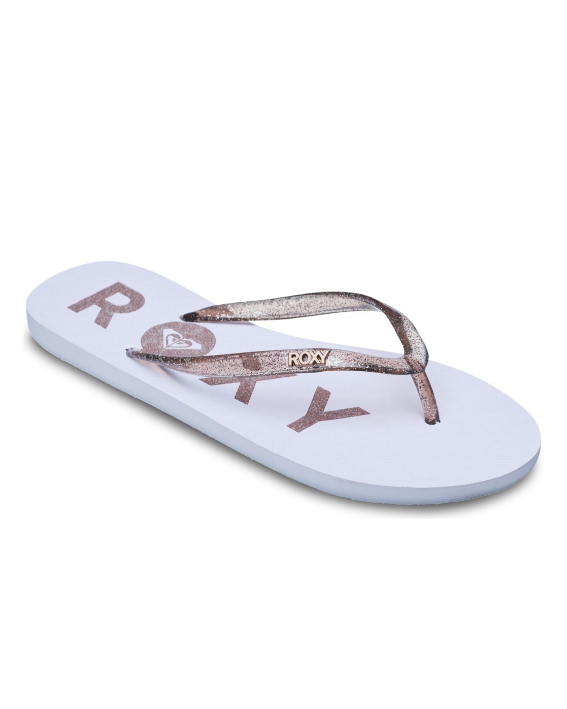 Sandale ROXY "Viva Sparkle", Damen, Gr. 7(37), coconut milk, Obermaterial:Obermaterial: 98% Synthetikmaterial, 2% Metall / Futter: 100% Synthetikmaterial / Außensohle: 100% Moosgummi;, Schuhe Sandale