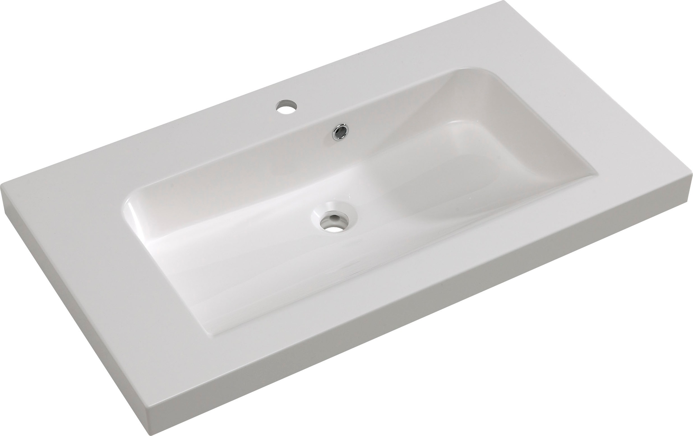 Saphir Badmöbel-Set »Balto Sprint 2-teilig, Mineralmarmor-Waschtisch mit LED-Spiegelschrank«, (2 St.), Badezimmer Set 92 cm breit, inkl. Türdämpfer, 3 Türen, 2 Schubladen