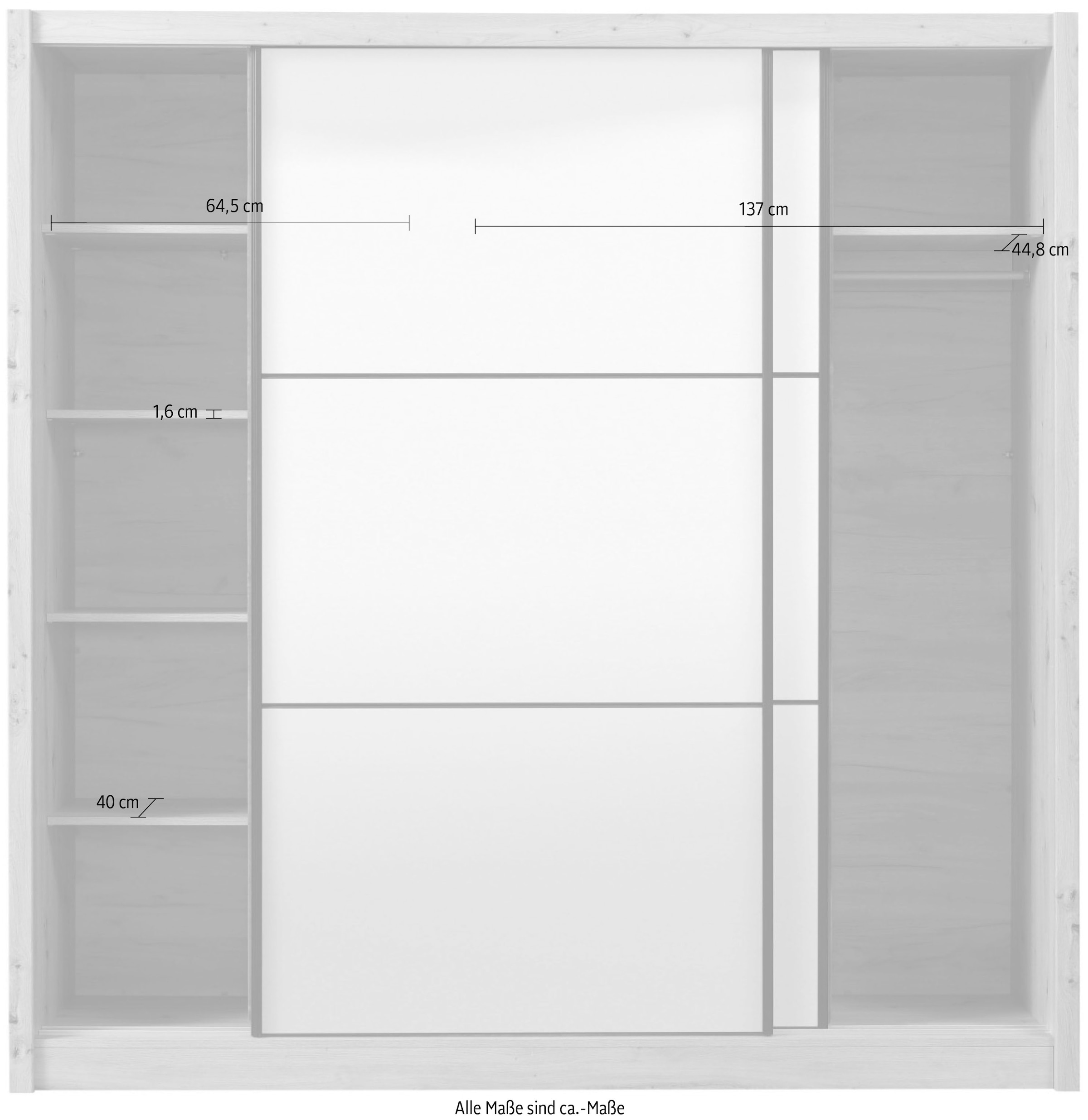 INOSIGN Schwebetürenschrank »Navara Kleiderschrank mit Spiegel Wäscheschrank«, mit kompletter Spiegelfront, FSC®-zertifiziert, 213,5x215,5x61cm