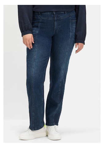 Sheego Gerade Jeans »Jeans«, mit Teilungsnaht und Zipper am Saum kaufen