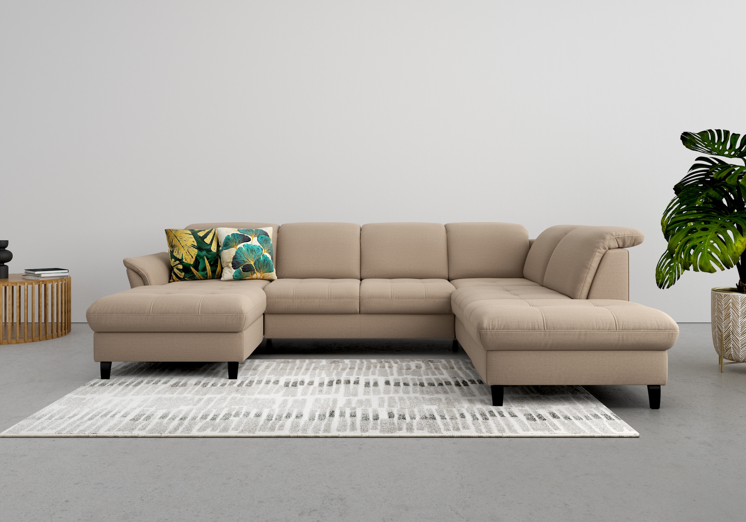 sit&more Wohnlandschaft "Maggiore U-Form" wahlweise mit Kopfteilverstellung, Schlaffunktion und Stauraum