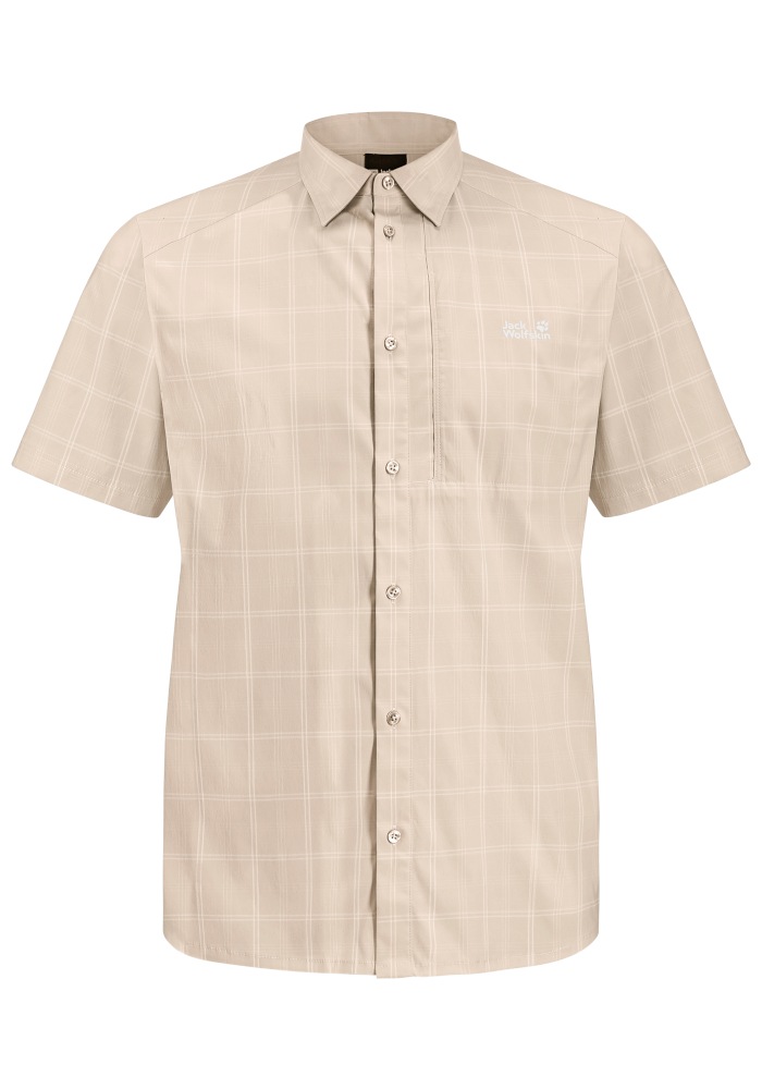 Jack Wolfskin Norbo S/S Shirt Men Check Oyster Size S 2
