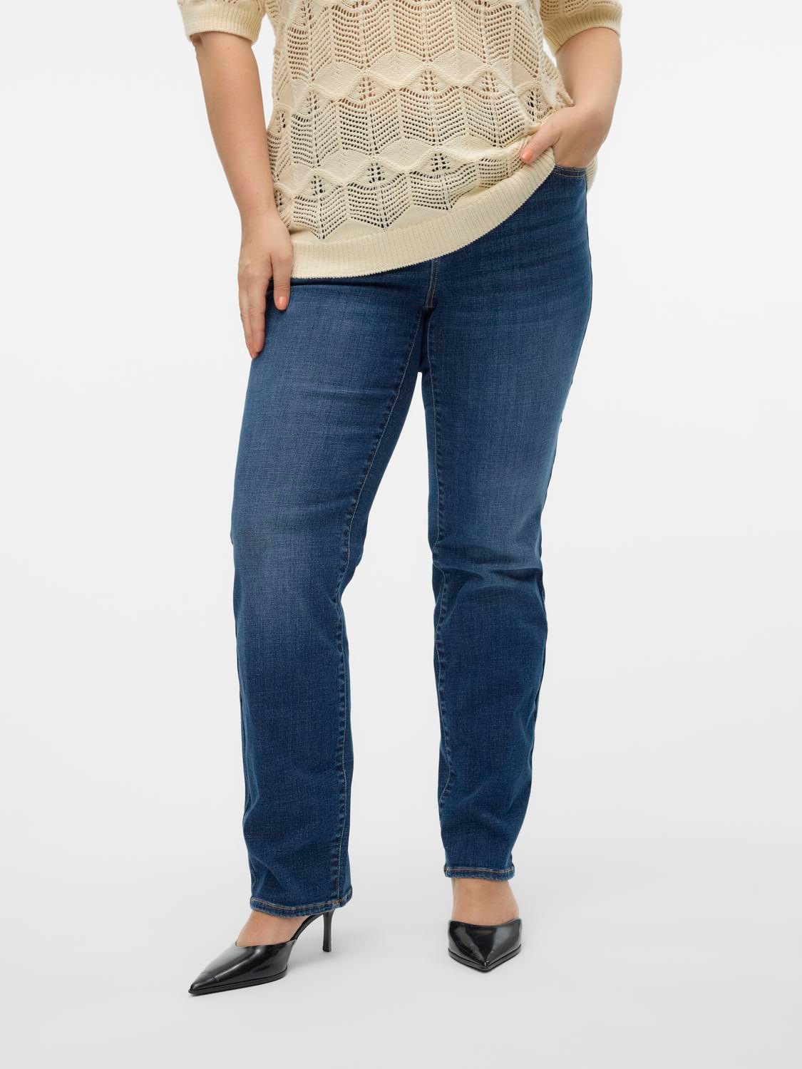 Vero Moda Curve Straight-Jeans "VMCFLASH MR STRAIGHT LI3300 GA CUR NOOS" günstig online kaufen