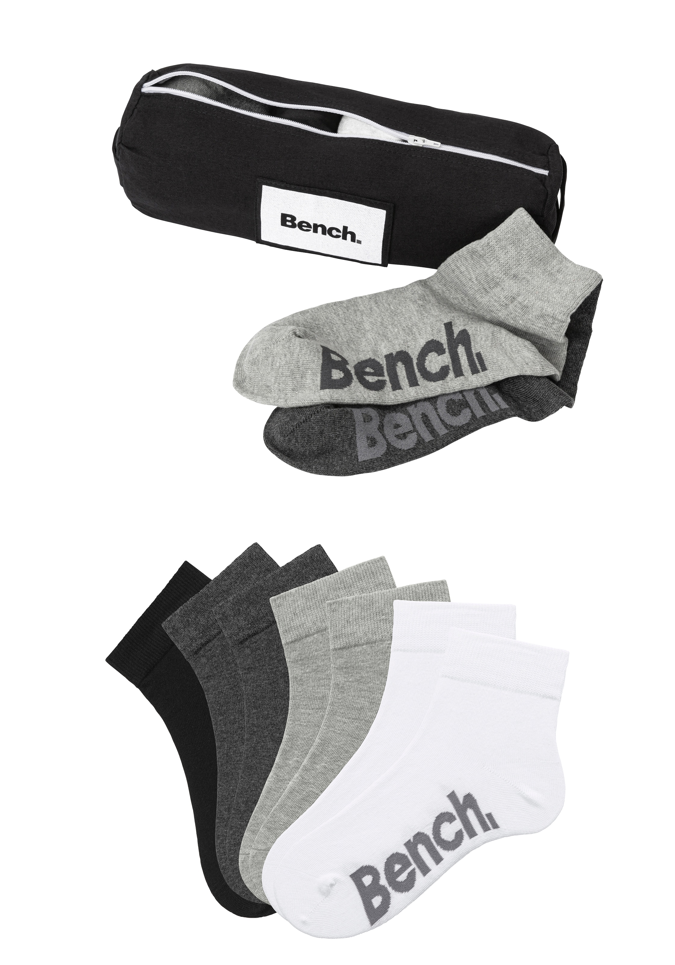 Bench. Kurzsocken, (Federtasche, 7 Paar), in ansprechendem Mäppchen mit Rei günstig online kaufen