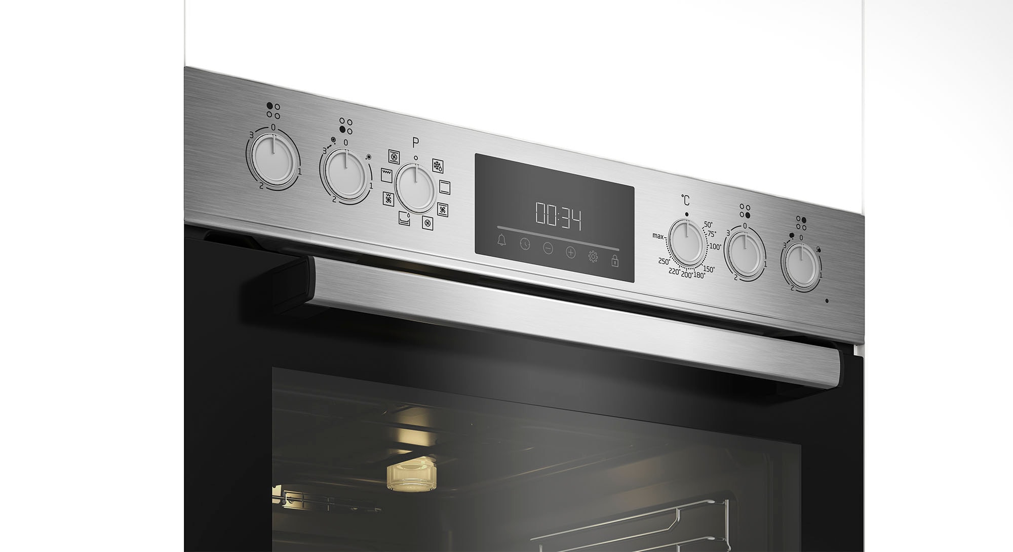 BEKO Elektro-Herd-Set Einbauherd-Set »BBUM12322X«, mit 2-fach-Teleskopauszug, katalytische Reinigung, (Set, 1 St.), Multifunktionsofen mit 8 Heizarten