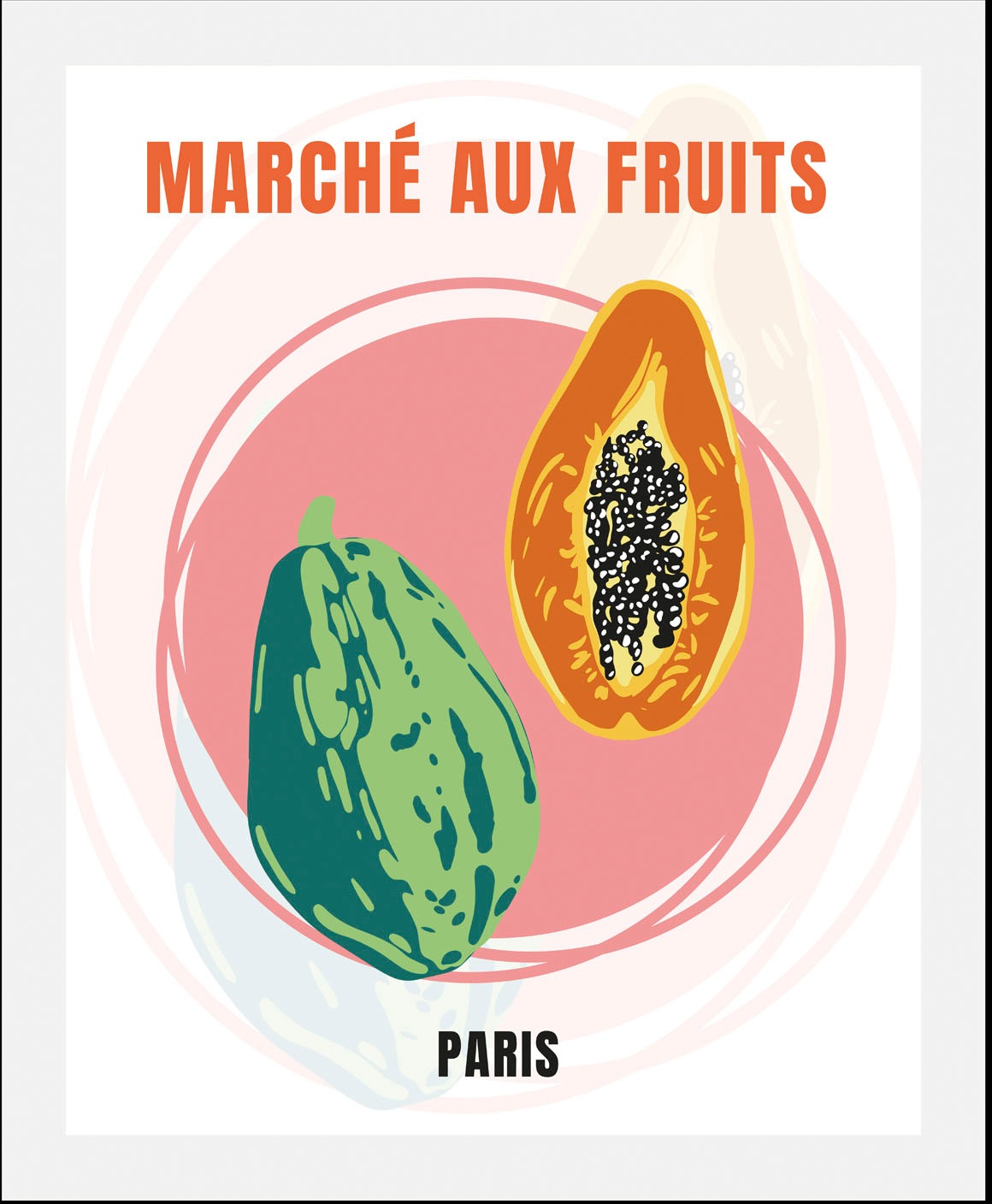 queence Bild "Paris", Obst-Obst Bilder-Schriftzug-Kunst-Abstrakt-Essen-Lebe günstig online kaufen
