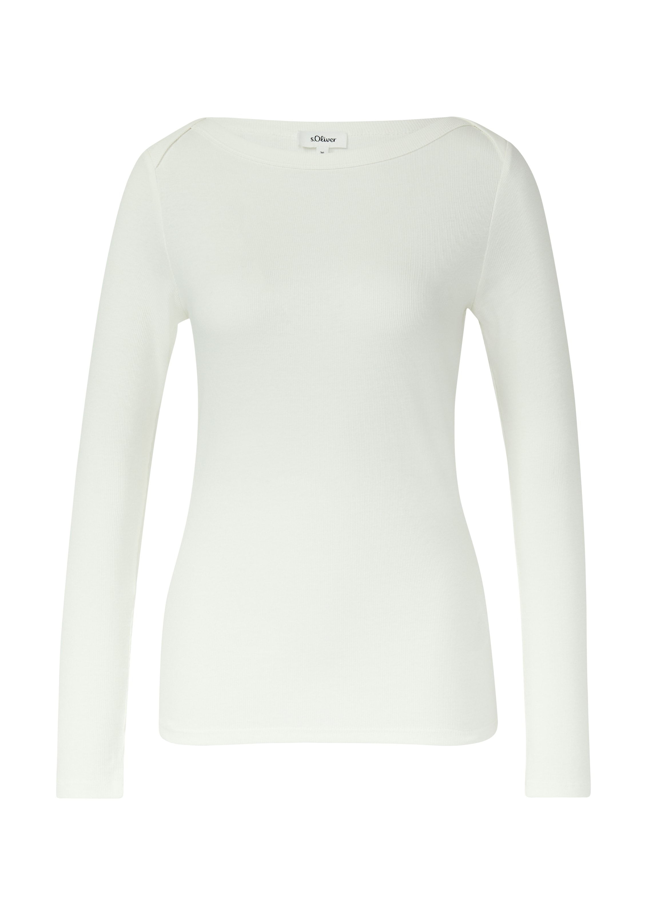 s.Oliver Langarmshirt gerippt, mit U-Boot-Ausschnitt günstig online kaufen