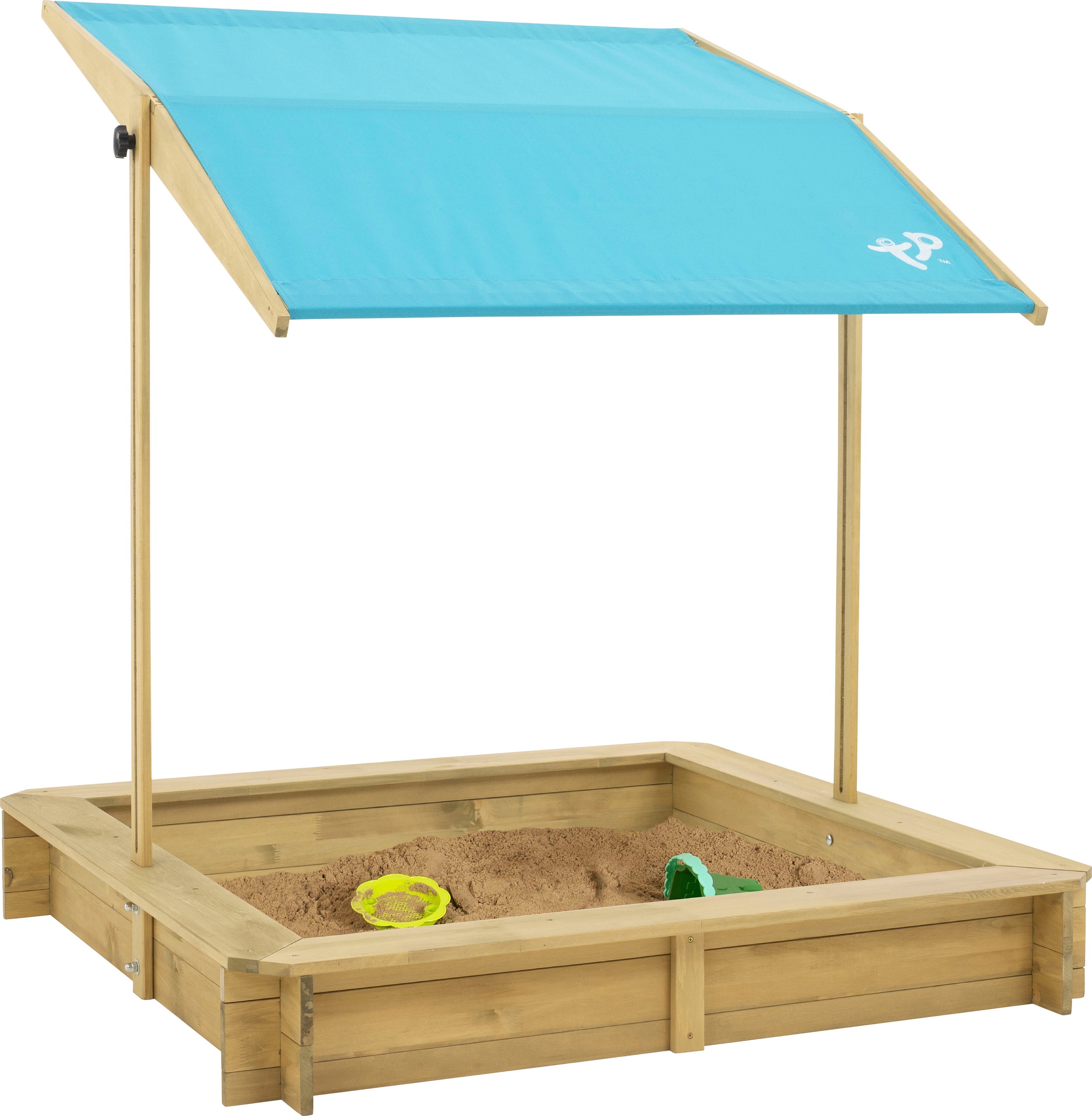 TP Toys Sandkasten, aus Holz, mit neigbarem Sonnendach