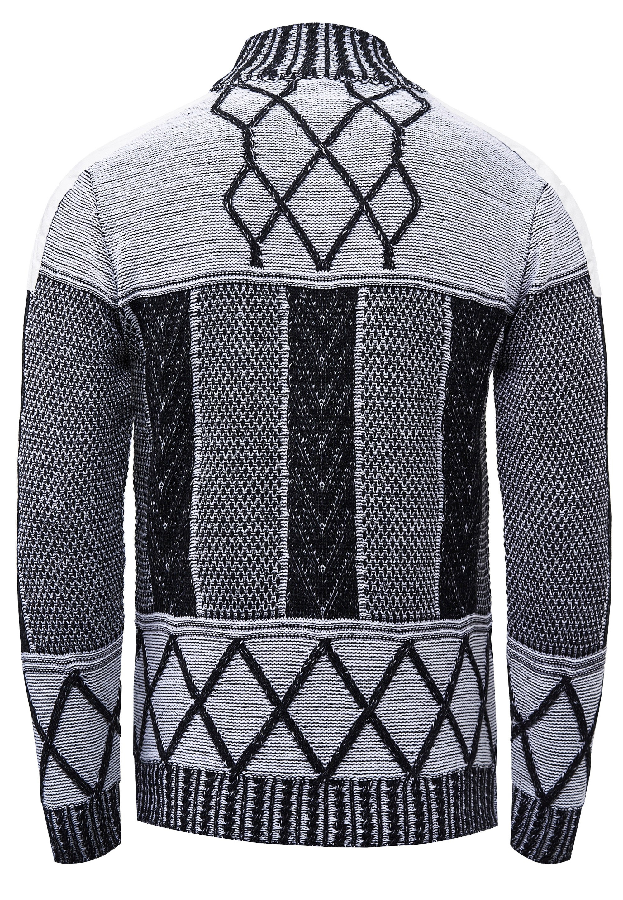 Rusty Neal Strickpullover, mit Stehkragen und Reißverschluss