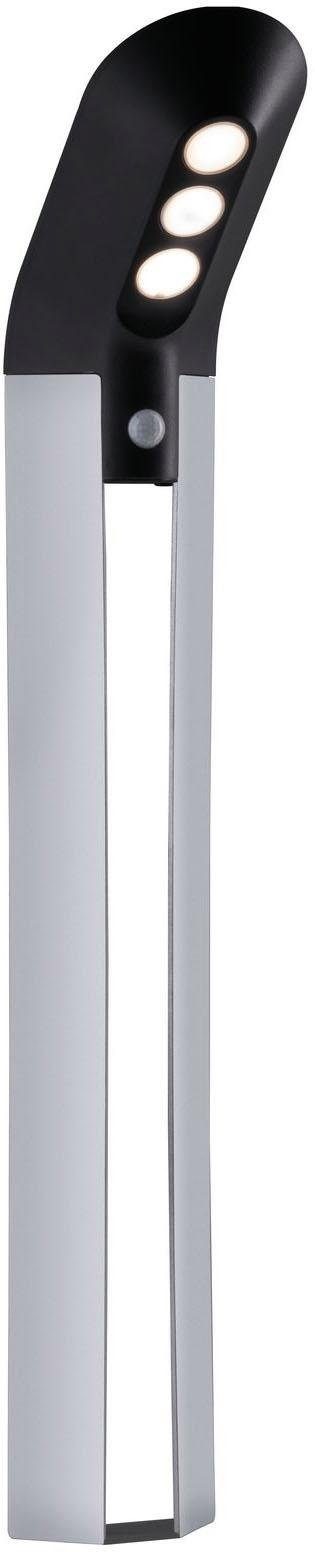 Paulmann LED Pollerleuchte Solar Soley IP44 Bewegungsmelder Anthrazit 3000K 100lm, LED-Modul, Warmweiß