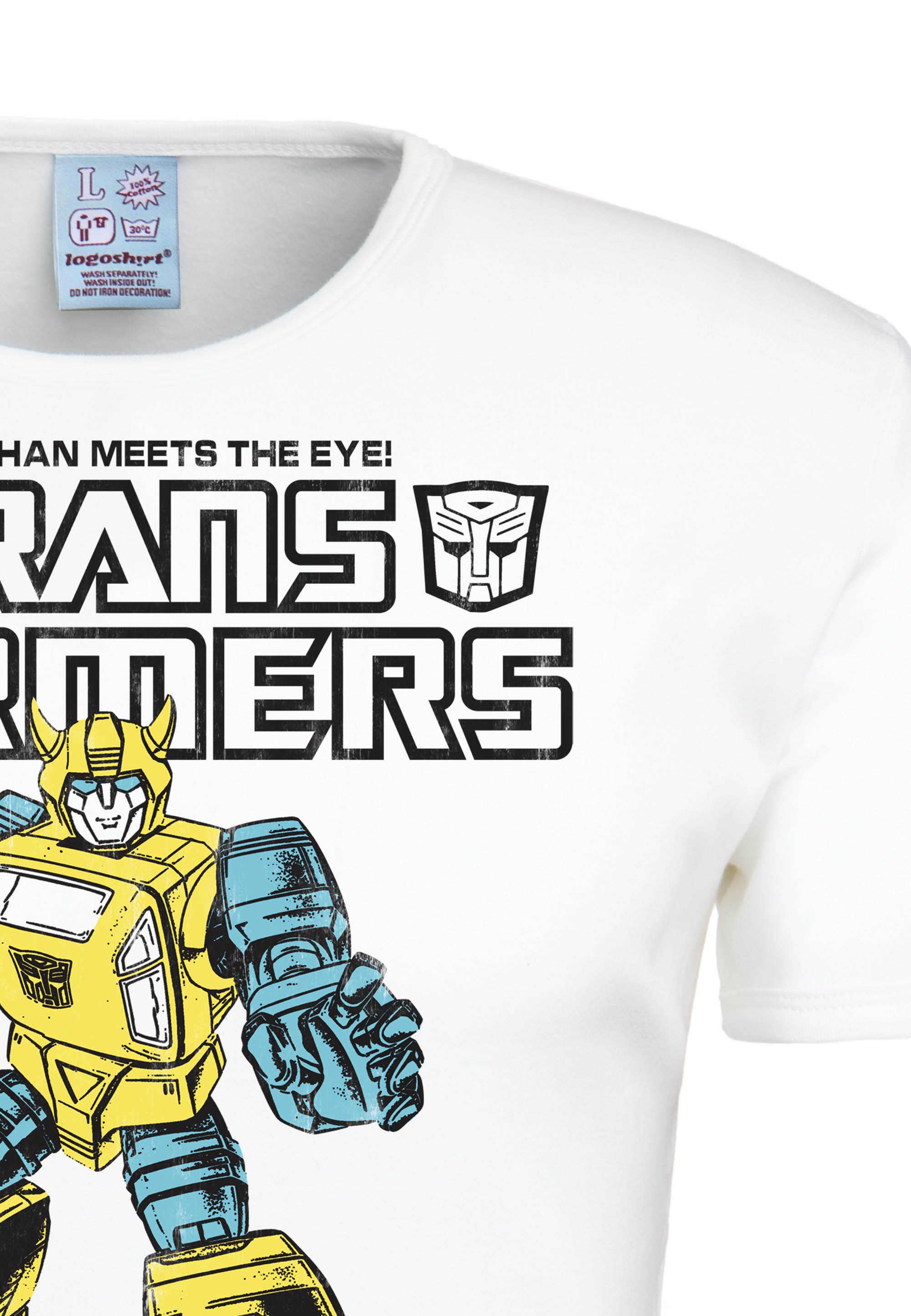 LOGOSHIRT T-Shirt »Bumblebee Autobots«, mit großflächigem Frontprint