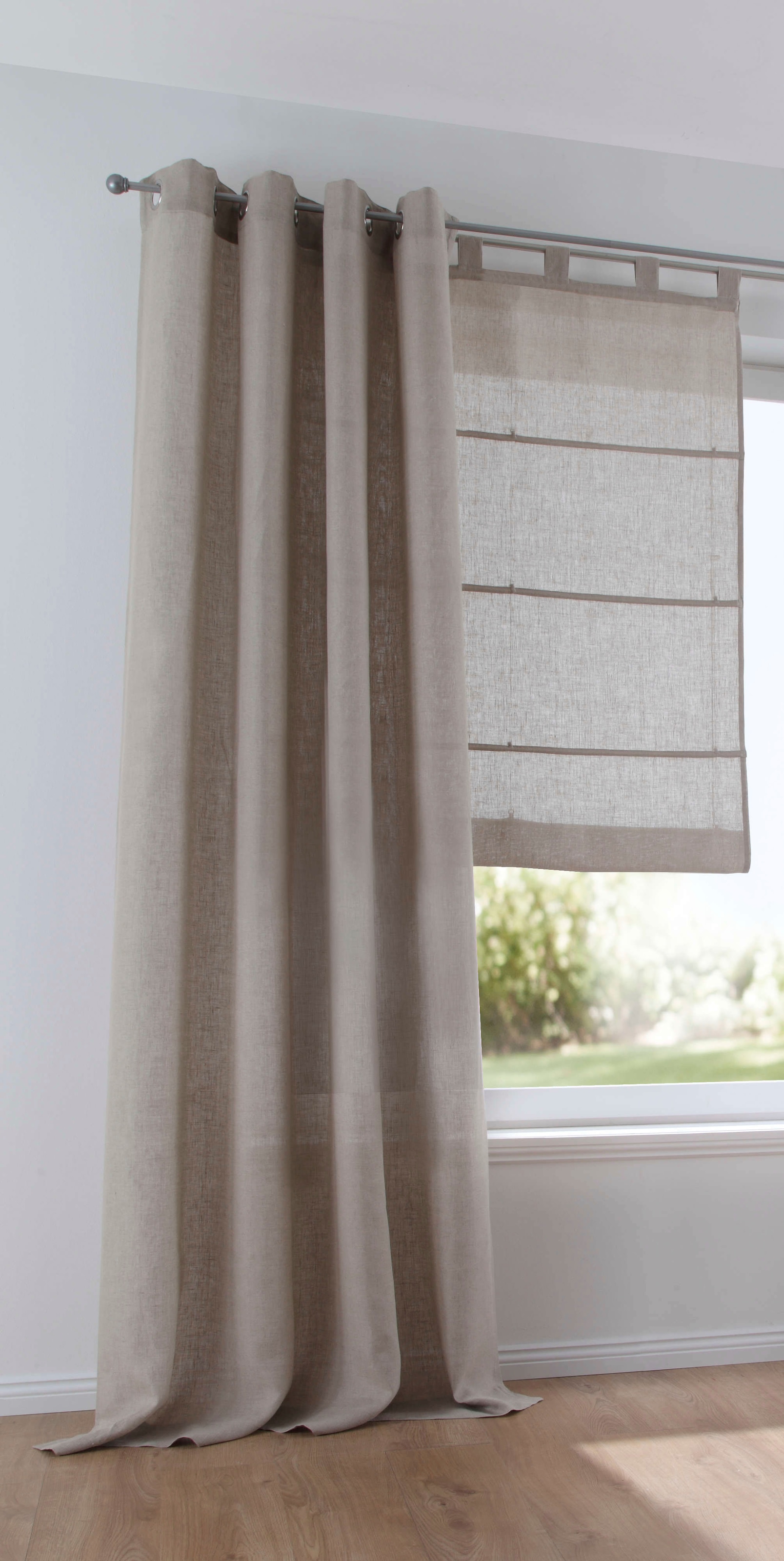 Kutti Vorhang "Metis Leinen" Ösen 1 Stk. tlg. blickdicht, natürliche Leinen günstig online kaufen