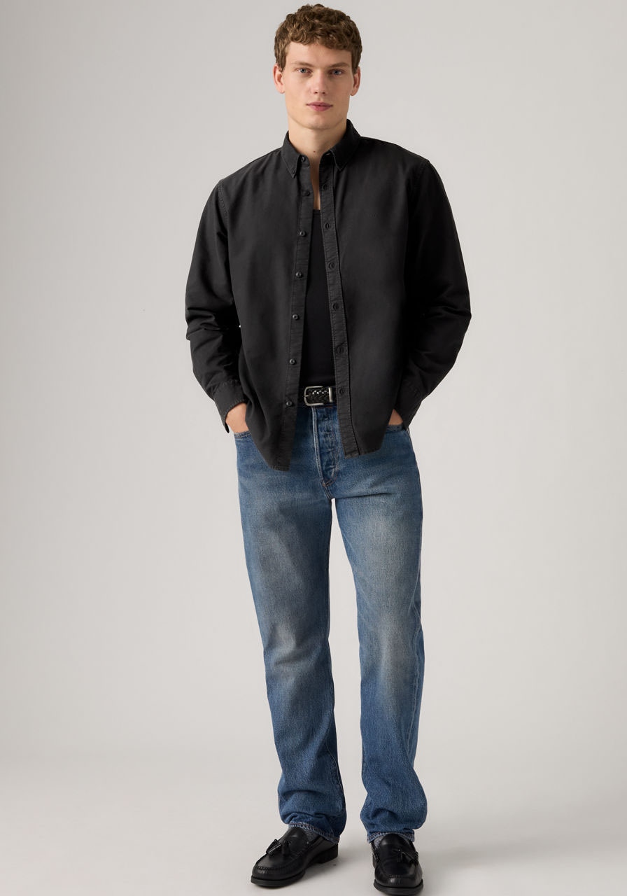 Levi's® Langarmhemd »AUTHENTIC BUTTON DOWN« mit Ton-in-Ton Logostickerei auf der Brust