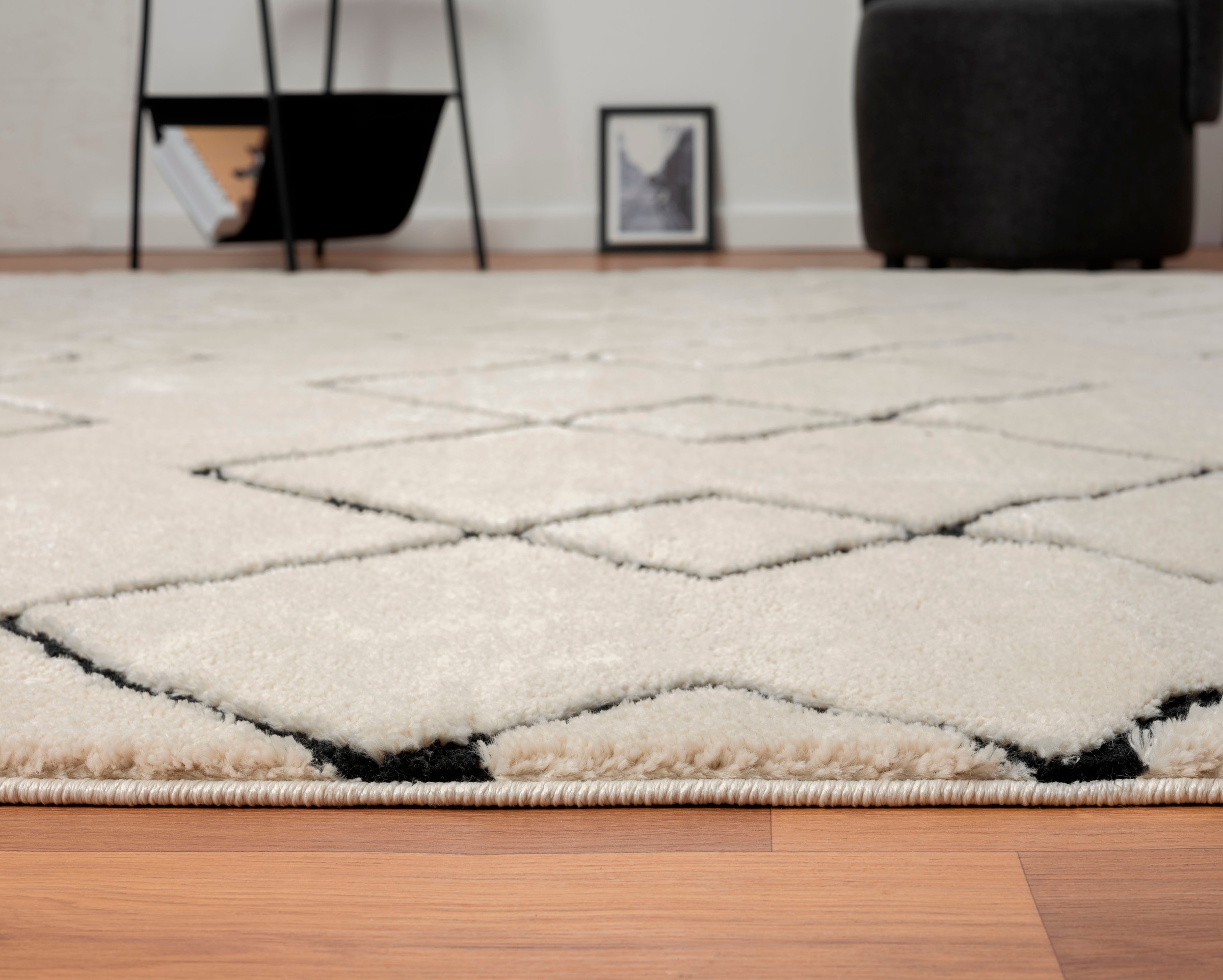 Myflair Möbel & Accessoires Hochflor-Teppich »Moroccan Mural«, rechteckig, 24 mm Höhe, modern, marokkanisches Design, flauschig weich, mit Fransen