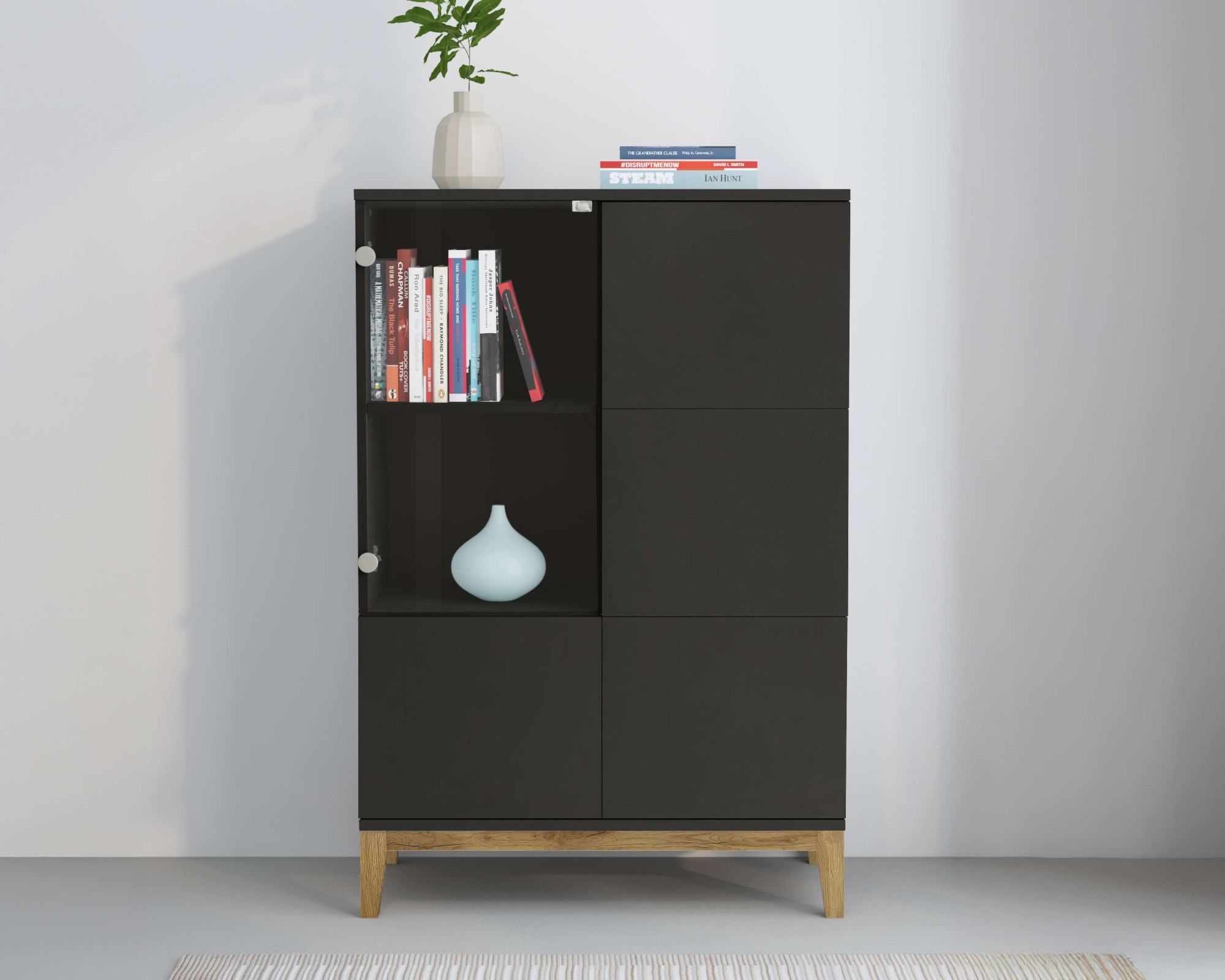 OTTO home Highboard "Maryd" Kommode, Midischrank, m. Glas- u. Holztüren, Ei günstig online kaufen