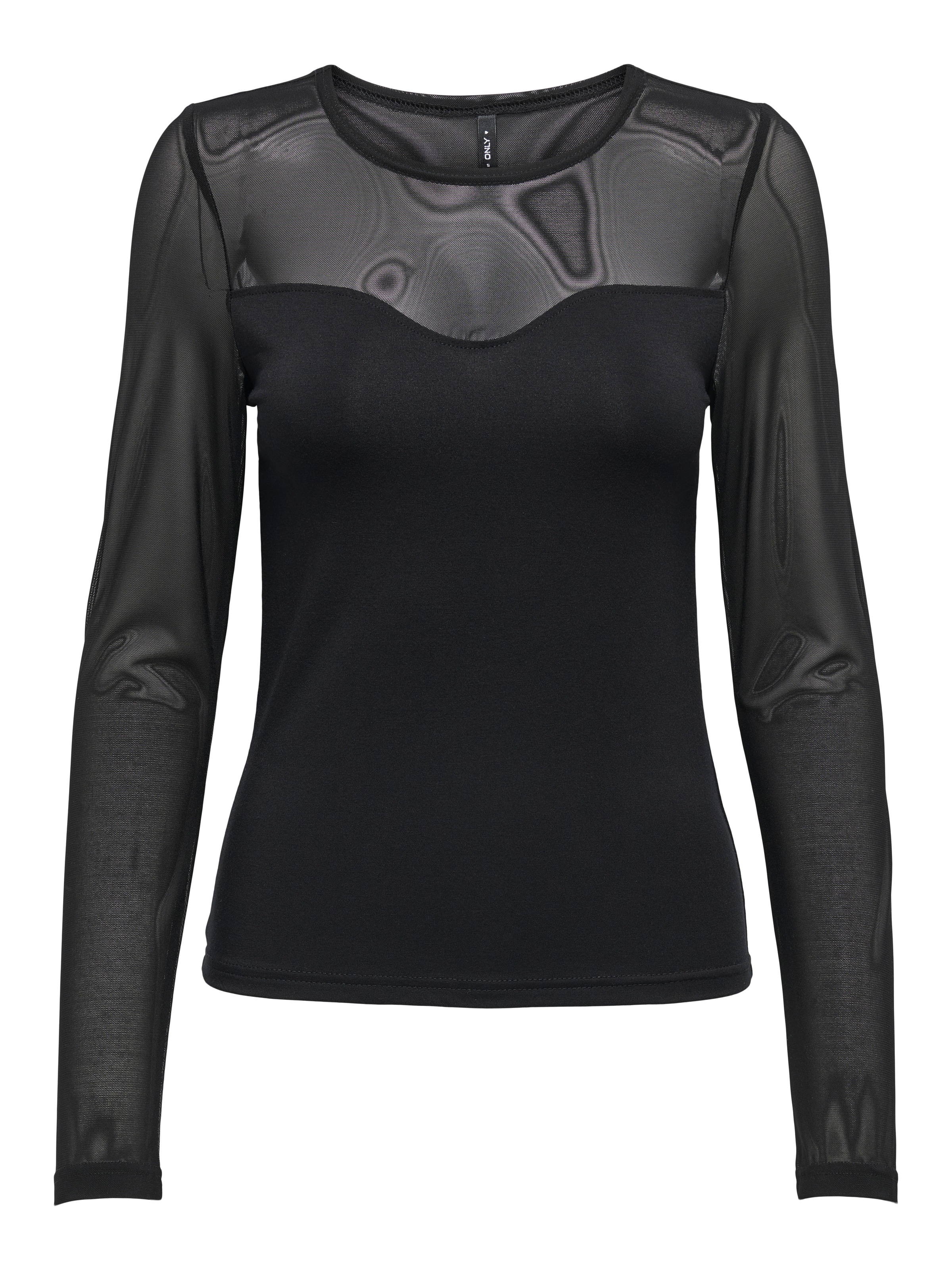 ONLY Spitzenshirt »ONLSABINA L/S O-NECK MIX TOP BOX JRS«