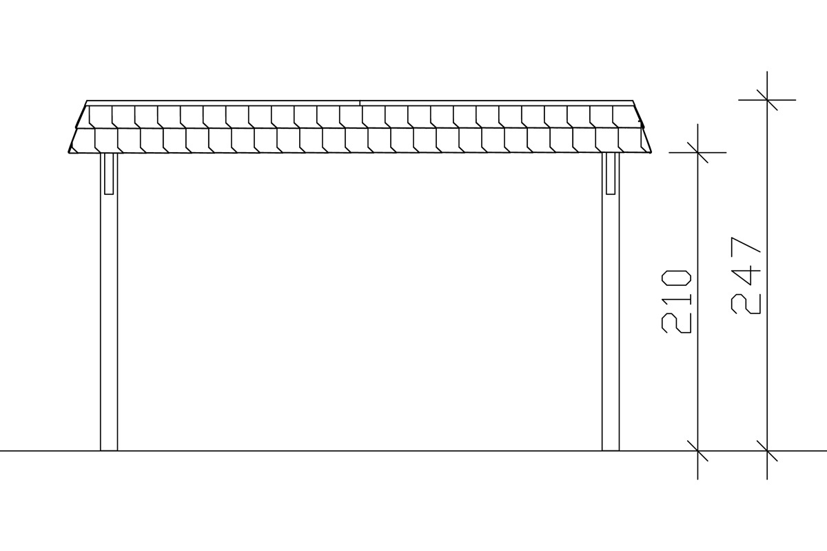 Skanholz Einzelcarport »Wendland« Leimholz 341 cm hellbraun