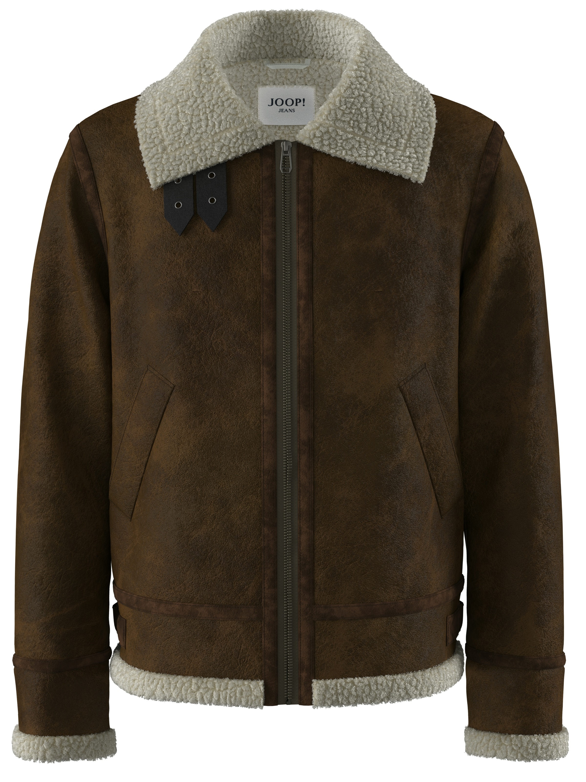 Joop Jeans Lederimitatjacke "Sawyer" ohne Kapuze Mit Rundhalsausschnitt günstig online kaufen