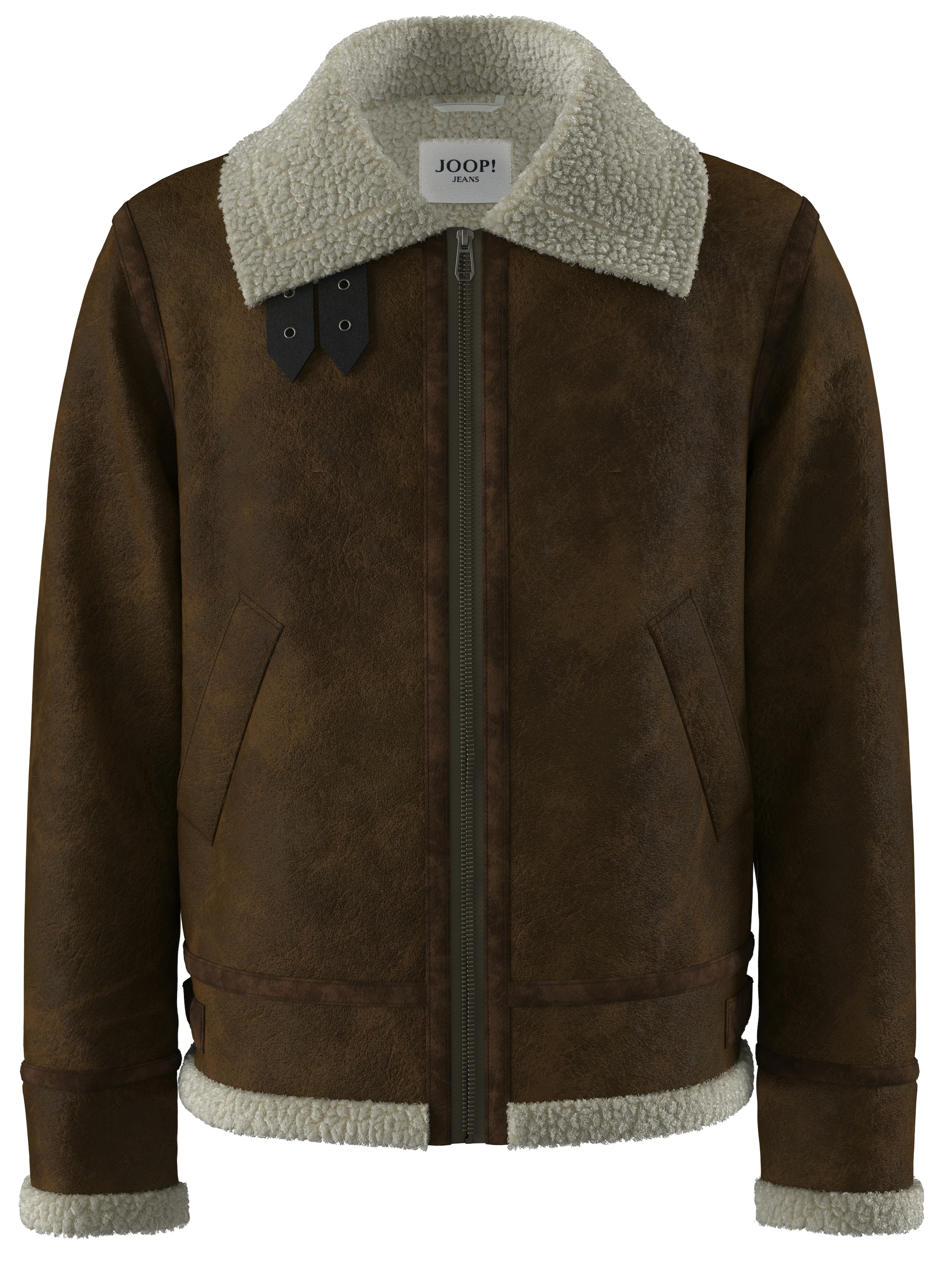 Joop Jeans Lederimitatjacke "Sawyer" ohne Kapuze mit zwei Eingrifftaschen a günstig online kaufen