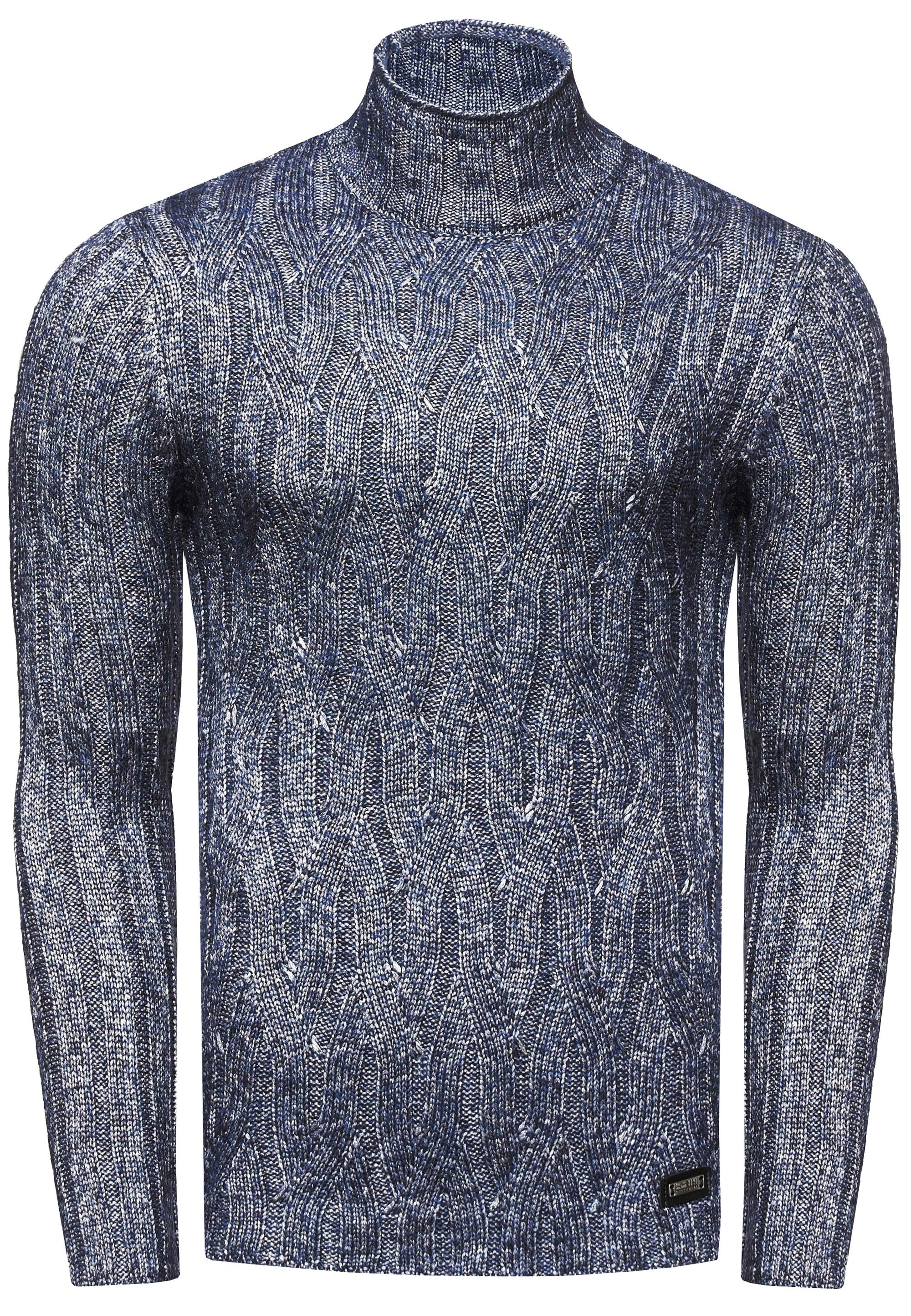Rusty Neal Strickpullover, mit wärmendem Stehkragen