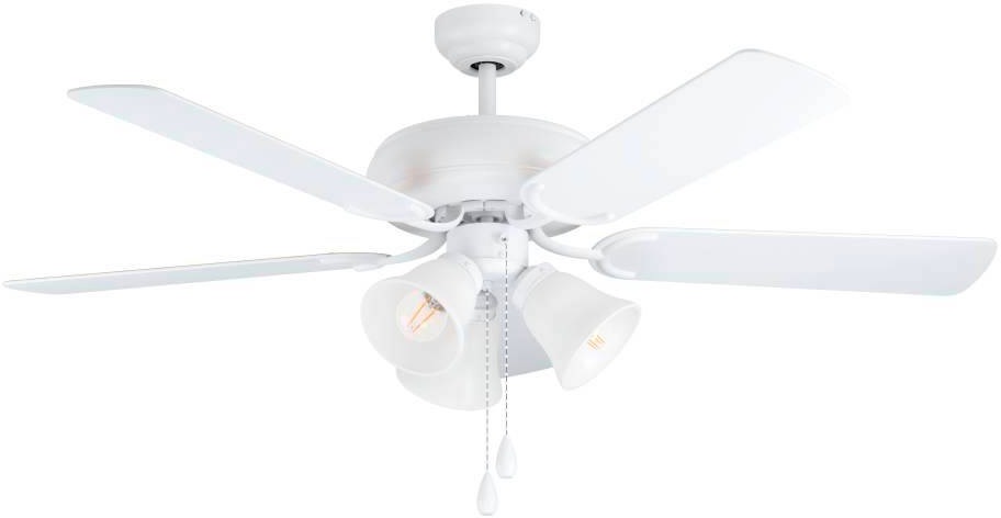 EGLO LED Deckenleuchte "LAS PALMAS Deckenventilator", weiß, 3, Ø 132cm H: 47,4cm, 1 Stk., Leuchten, Deckenlampe, Ventilator mit Licht, Zugkette, Wendeflügel, Ø 132cm, LED Deckenleuchte