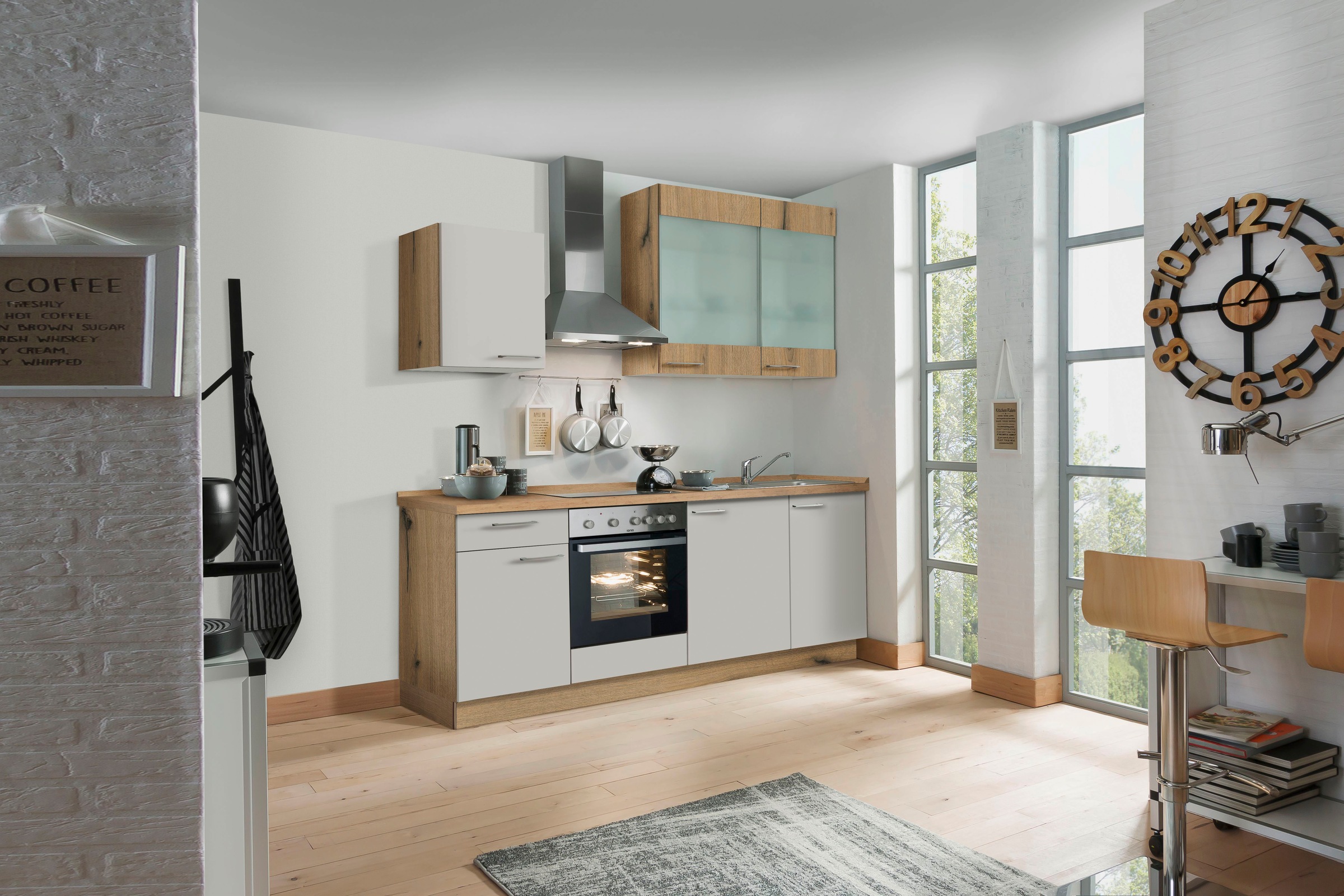 KOCHSTATION Küchenzeile ""KS-Trea", wahlweise mit E-Geräten, höhenverstellb günstig online kaufen