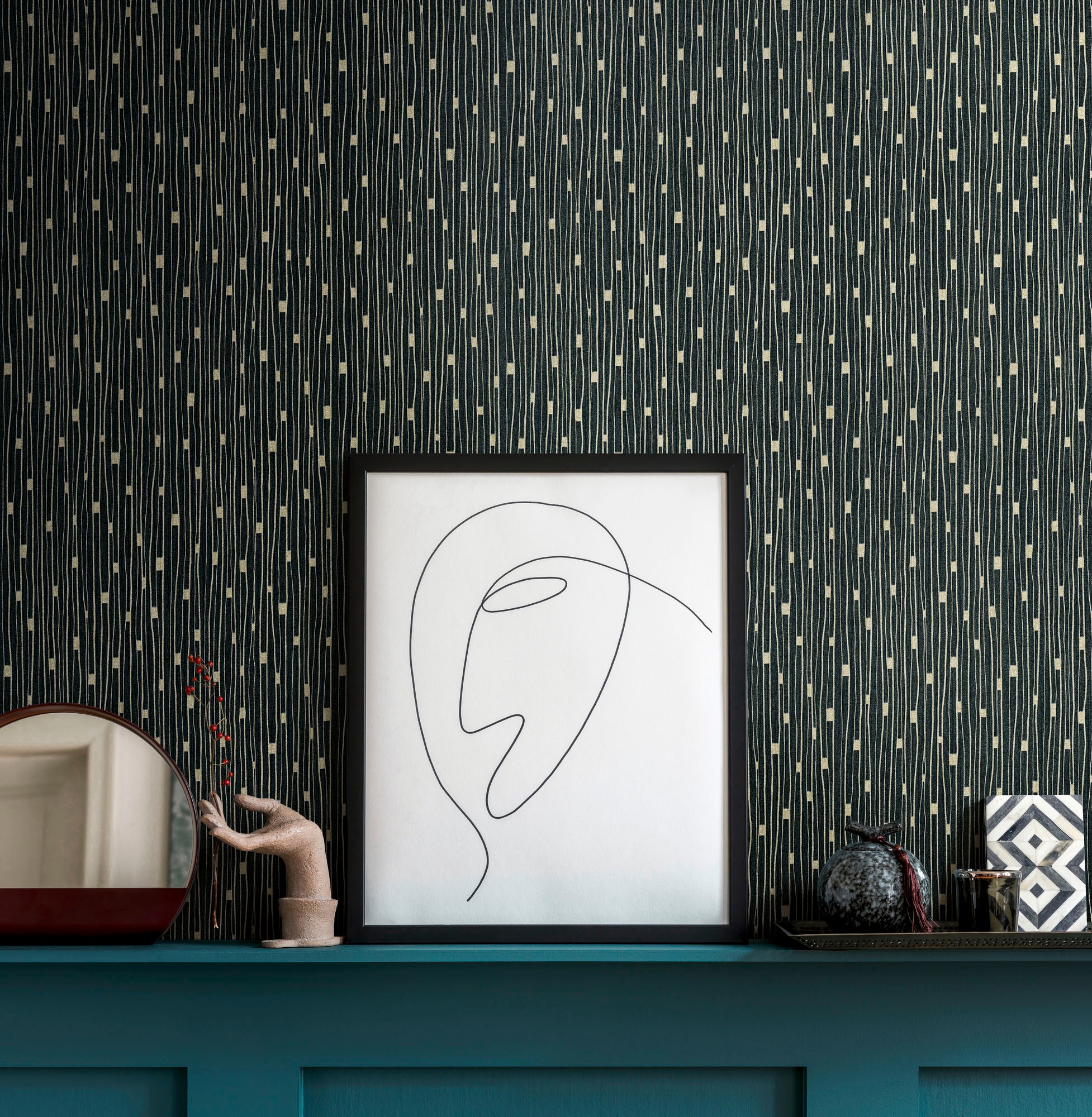 A.S. Création Vliestapete »THE BOS Streifentapete«, leicht glänzend-gemustert-abstrakt, Grafisch Tapeten Wohnzimmer Schlafzimmer Küche Flur Design Wandtapete