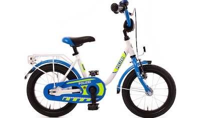 Kinderfahrrad »14" Kinderfahrrad "POLIZEI" kristall-weiß/blau/neon«, 1 Gang, ohne...