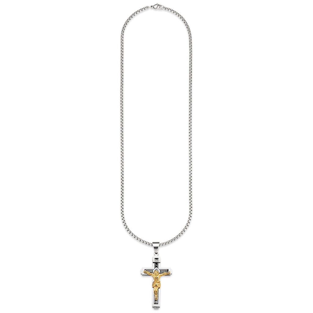 Bruno Banani Kette mit Anhänger »Schmuck Geschenk, Halskette Kreuz Venezianerkette Gravur INRI«