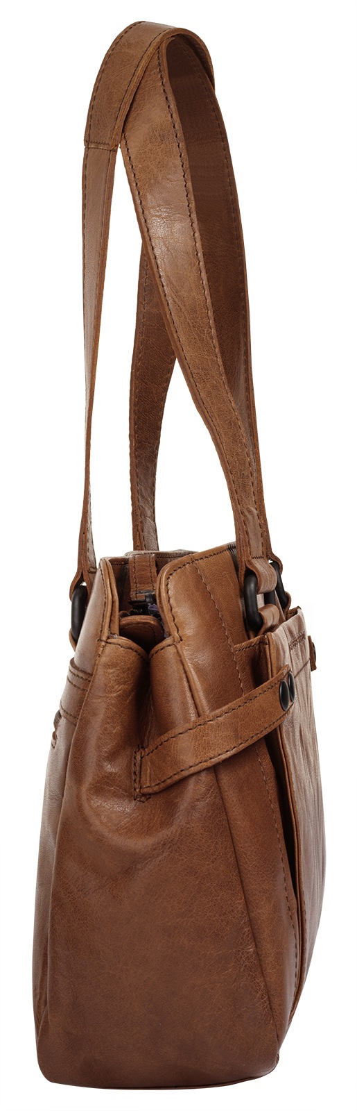 Henkeltasche SPIKES & SPARROW, Damen, Gr. B/H/T: 33cm x 19cm x 10cm onesize, braun (cognac), Leder, leicht glänzend, unifarben, Taschen, echt Leder 3