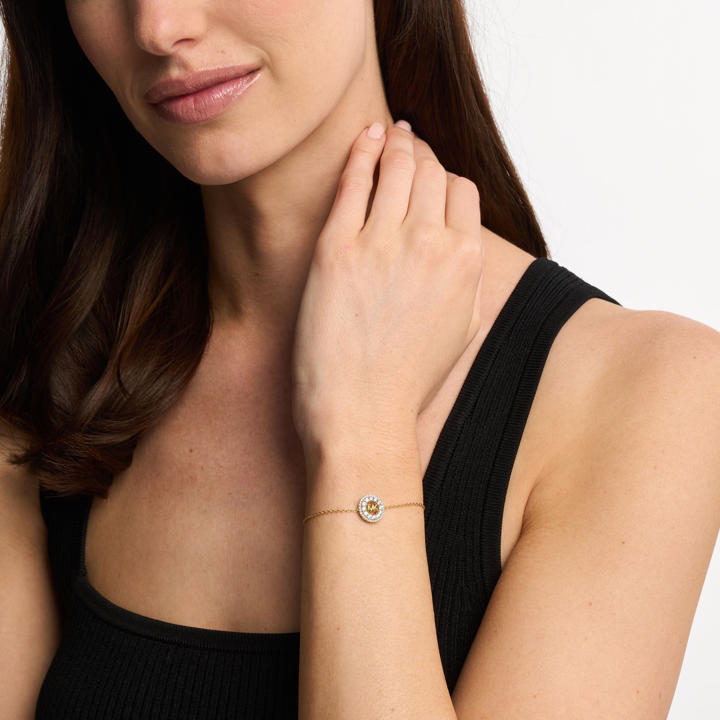 Armband MICHAEL KORS "Schmuck Geschenk Silber 925 Armschmuck PREMIUM", gold (gelbgoldfarben, kristallweiß, kristallweiß), Armbänder, Damen, 19cm, Silber 925 (Sterlingsilber), Armband, mit Zirkonia (synth.) 2