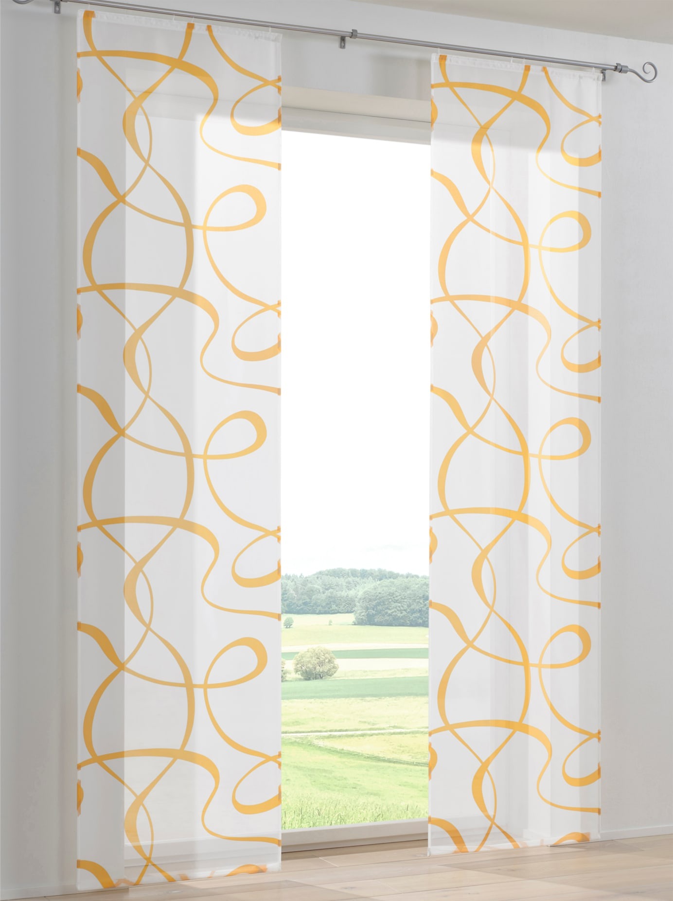 Schiebegardine HEINE HOME, B:60cm H:245cm, gelb, Polyester, Gardinen