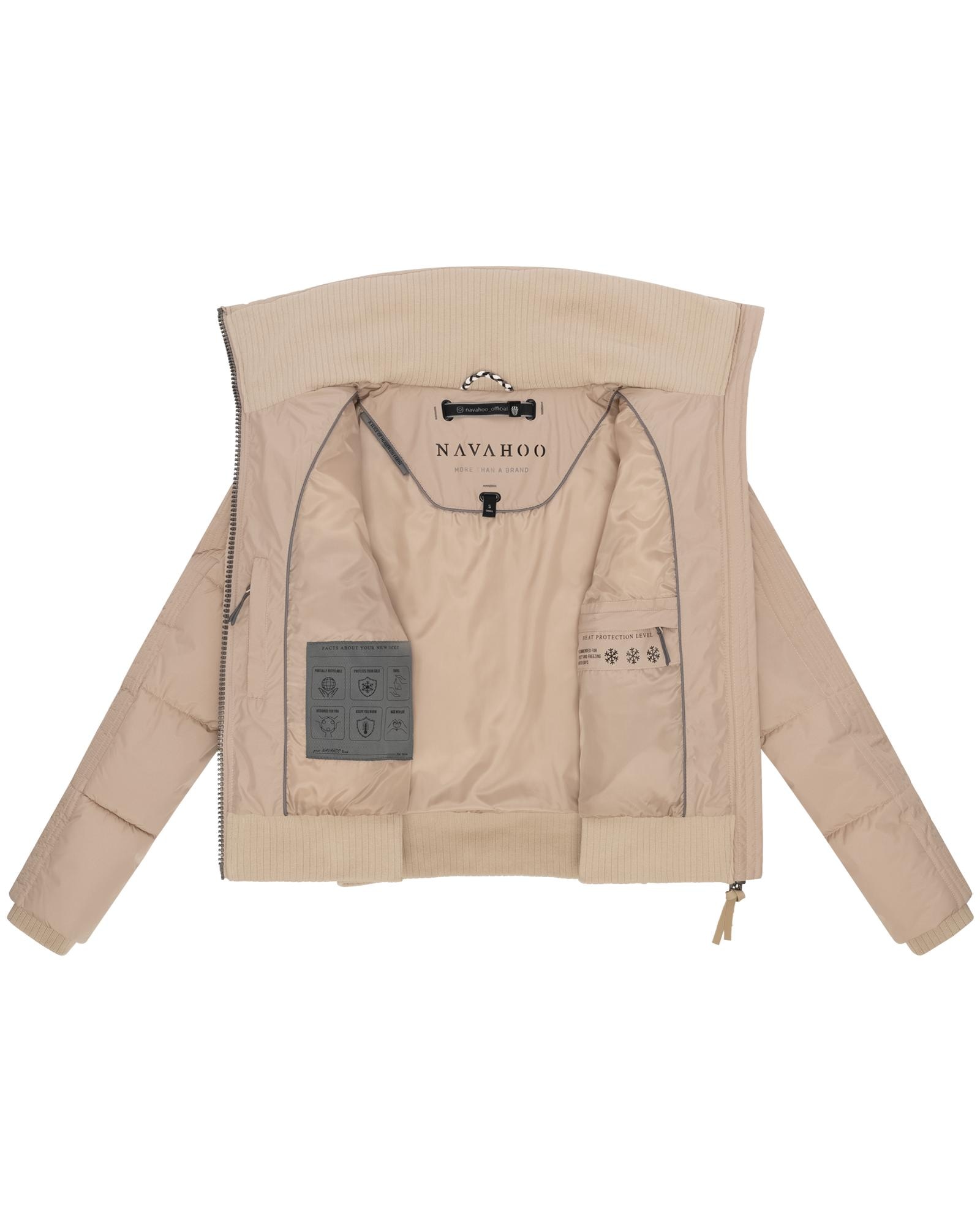 Navahoo Plüschjacke »Teddyzone 14«, ohne Kapuze, Teddy-Fleece Jacke mit hohem Kragen