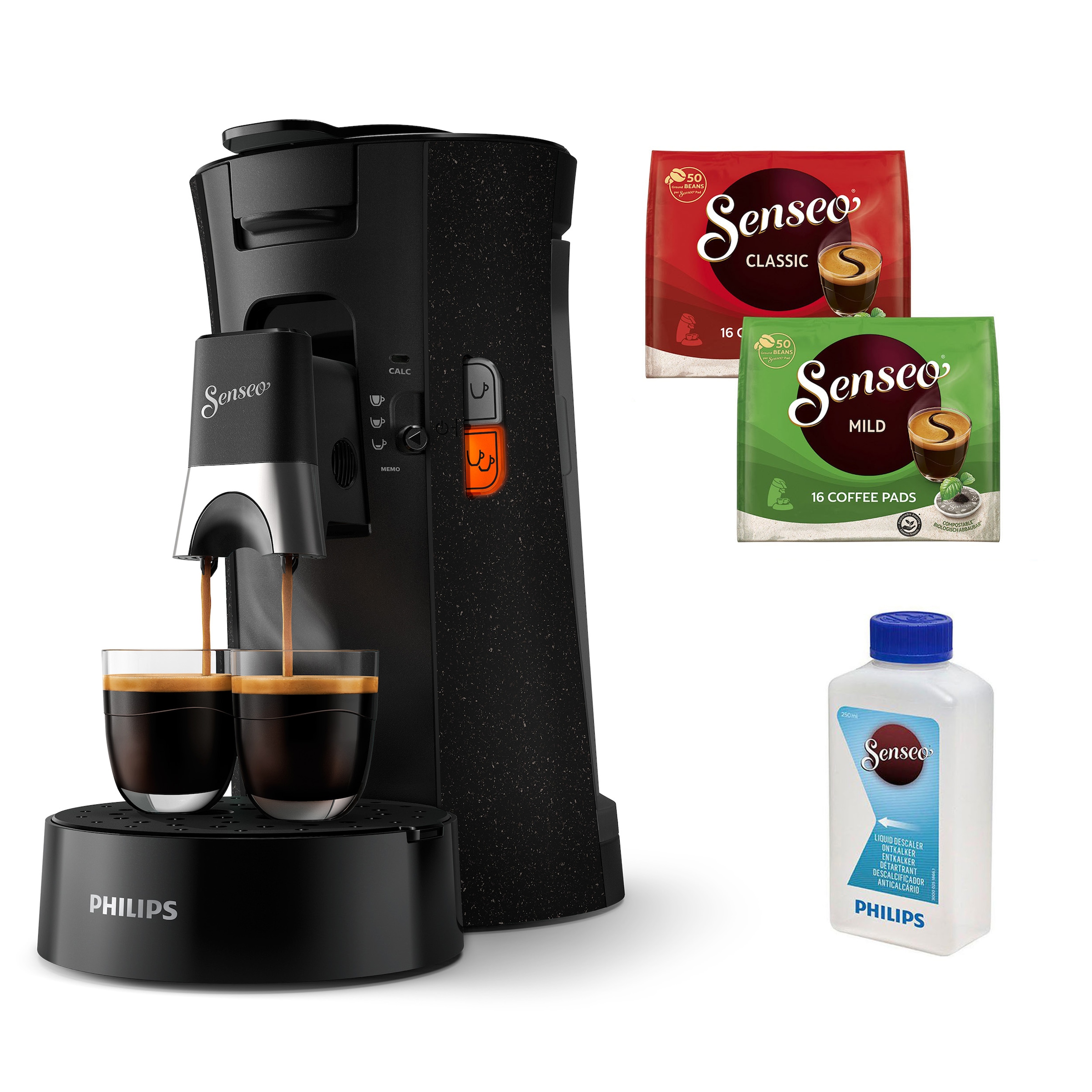 Philips Senseo Kaffeepadmaschine "Select ECO CSA240/20, mit drei Kaffee-Einstellungen", aus 21% rec. Plastik, Memo-Funkt