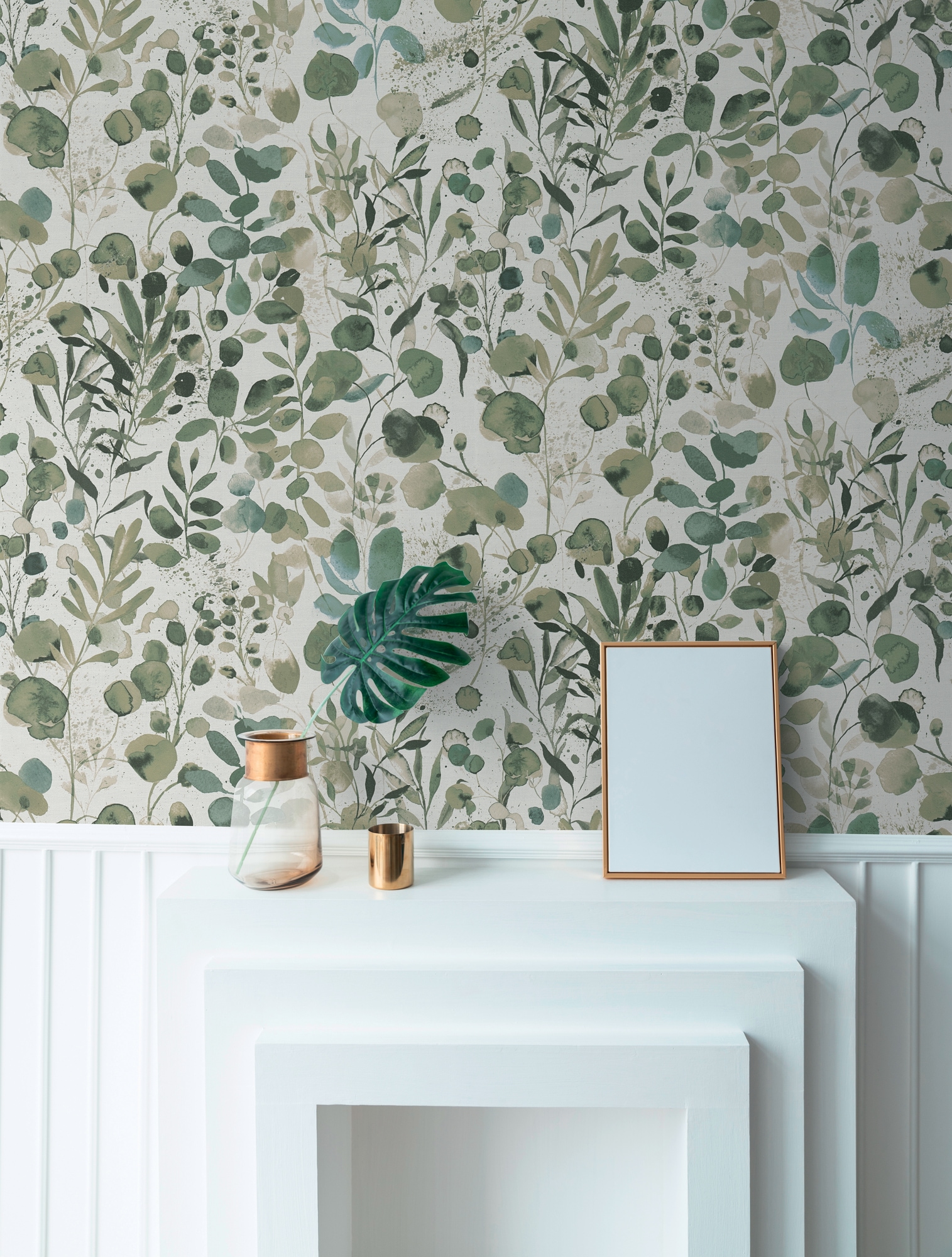 A.S. Création Vliestapete "PintWalls II florale Tapete Mustertapete Blätter Natur" matt strukturiert Vliestapete Pflanzen für Schlafzimmer Küche Wohnzimmer Floral Design
