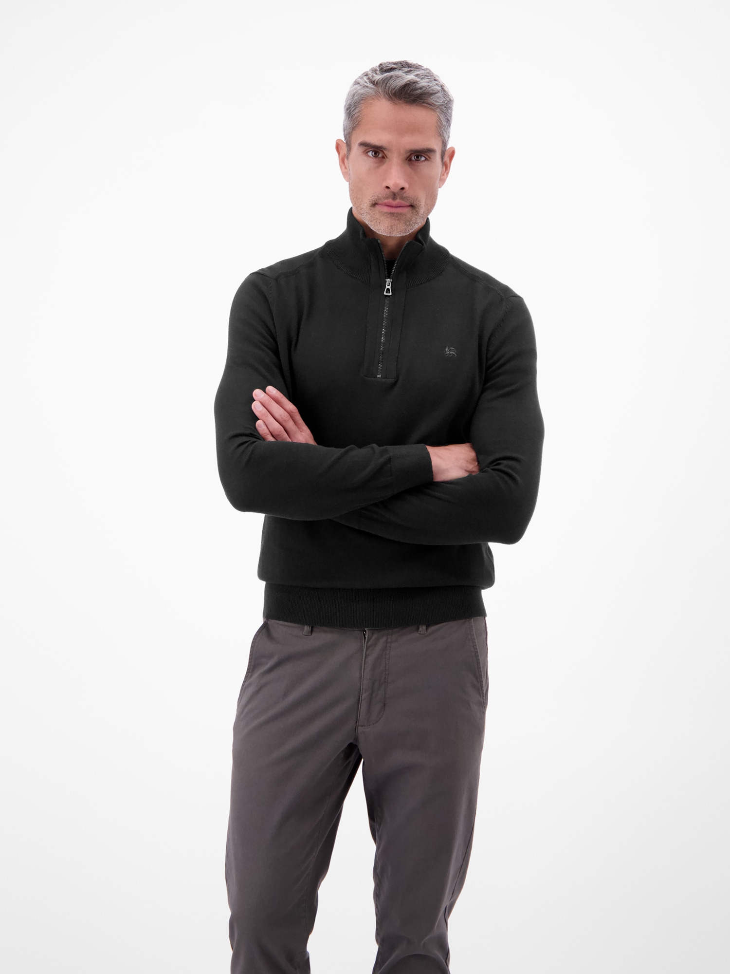 LERROS Troyer »Flachstrickpullover mit Troyerkragen«