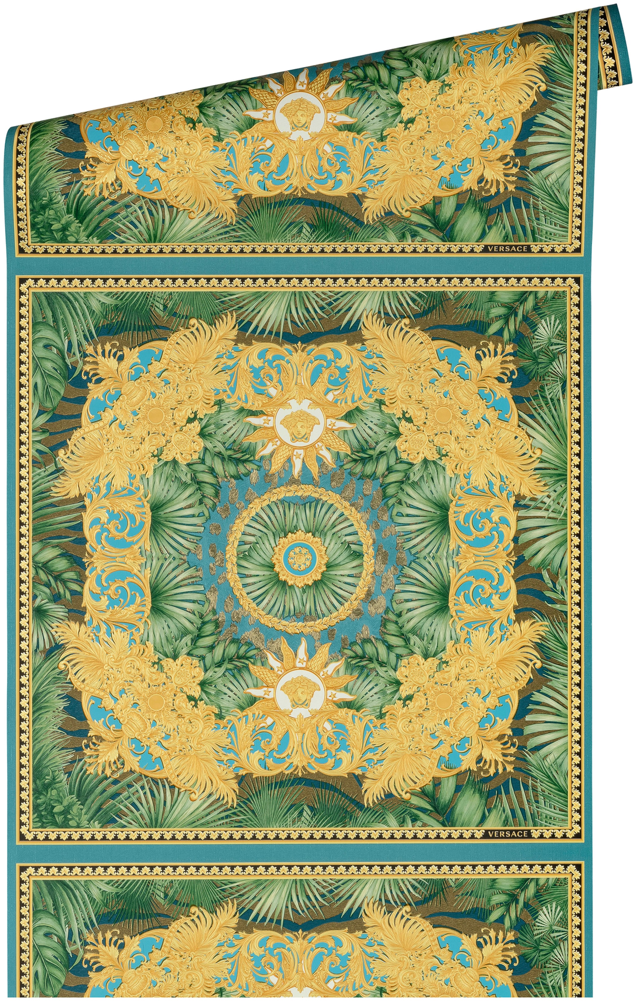 Versace Vliestapete »Wallpaper Versace 5 Design«, leicht glänzend-gemustert-abstrakt, Dschungel auffallende Fliesen-Tapete Tapeten Wohnzimmer Schlafzimmer