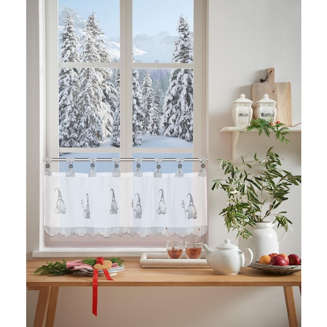 my home Scheibengardine »WICHTEL«, (1 St.), für die Weihnachtszeit mit  Schlaufenaufhängung, für die Küche | BAUR